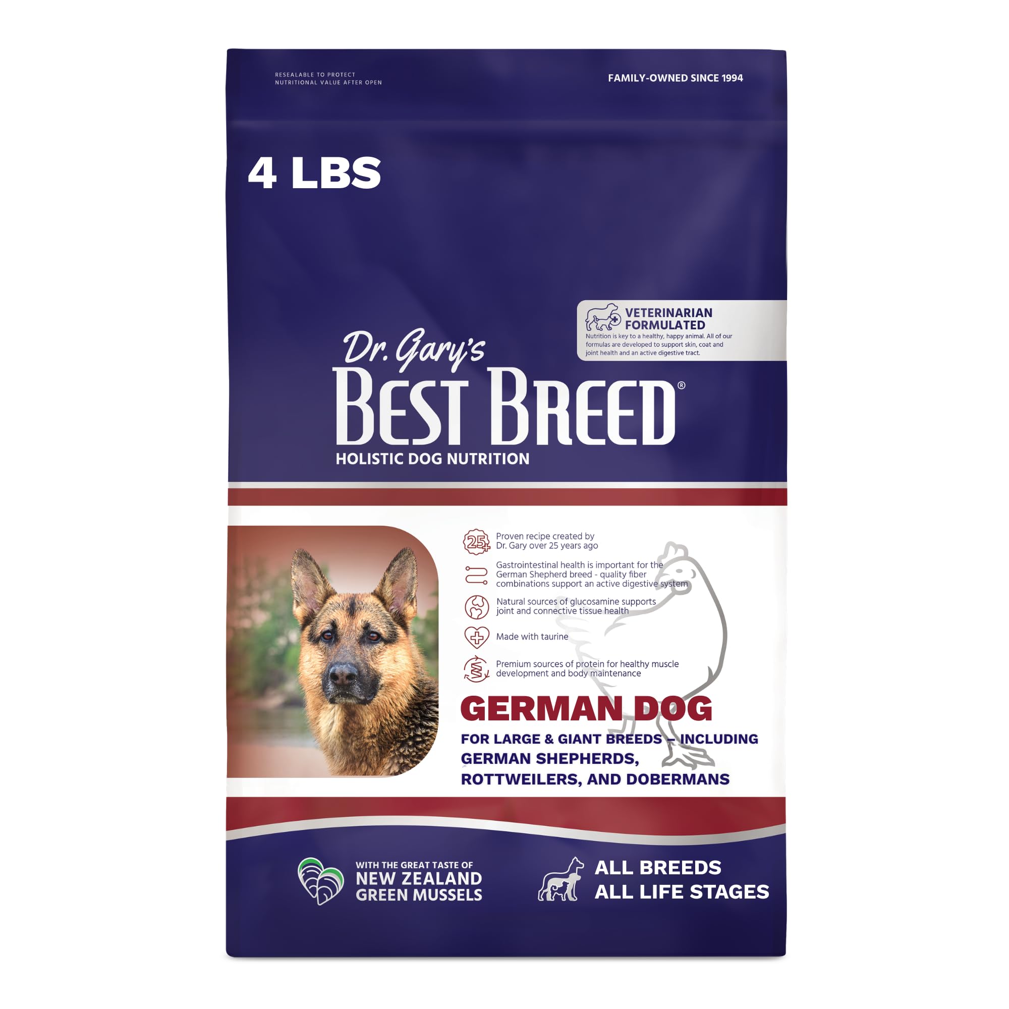 Best Breed Dr. Garys German Dog Diet - Dry Dog Food for German Shepherds & Large Breeds, Veterinarian-Formulated for Digestive 