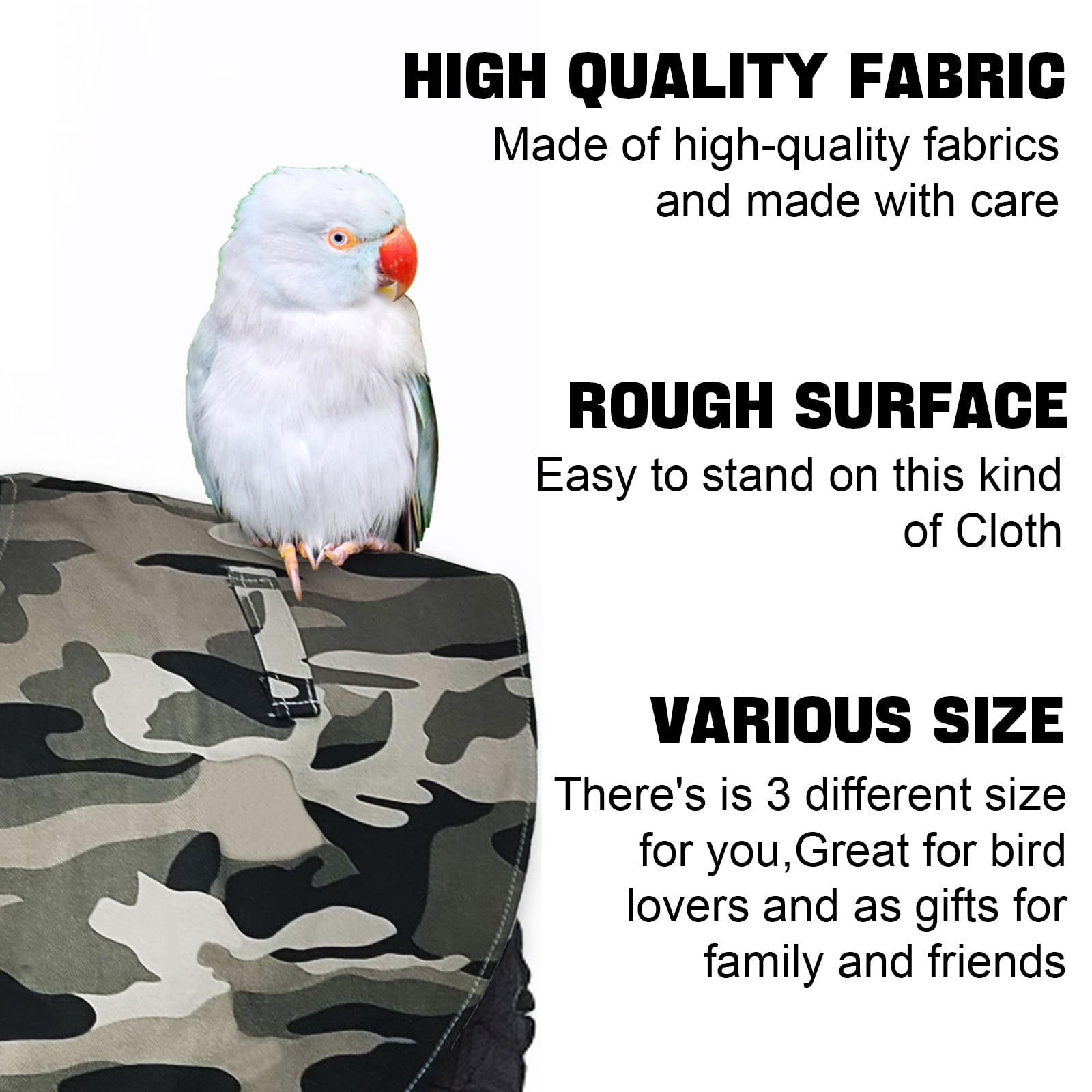 Xqigi Birds Anti-Bite Shoulder Protector, Hang Parrots Anklet Toys, Multi-Functional Pet Training Pad Poop Diaper Anti-Scratch S