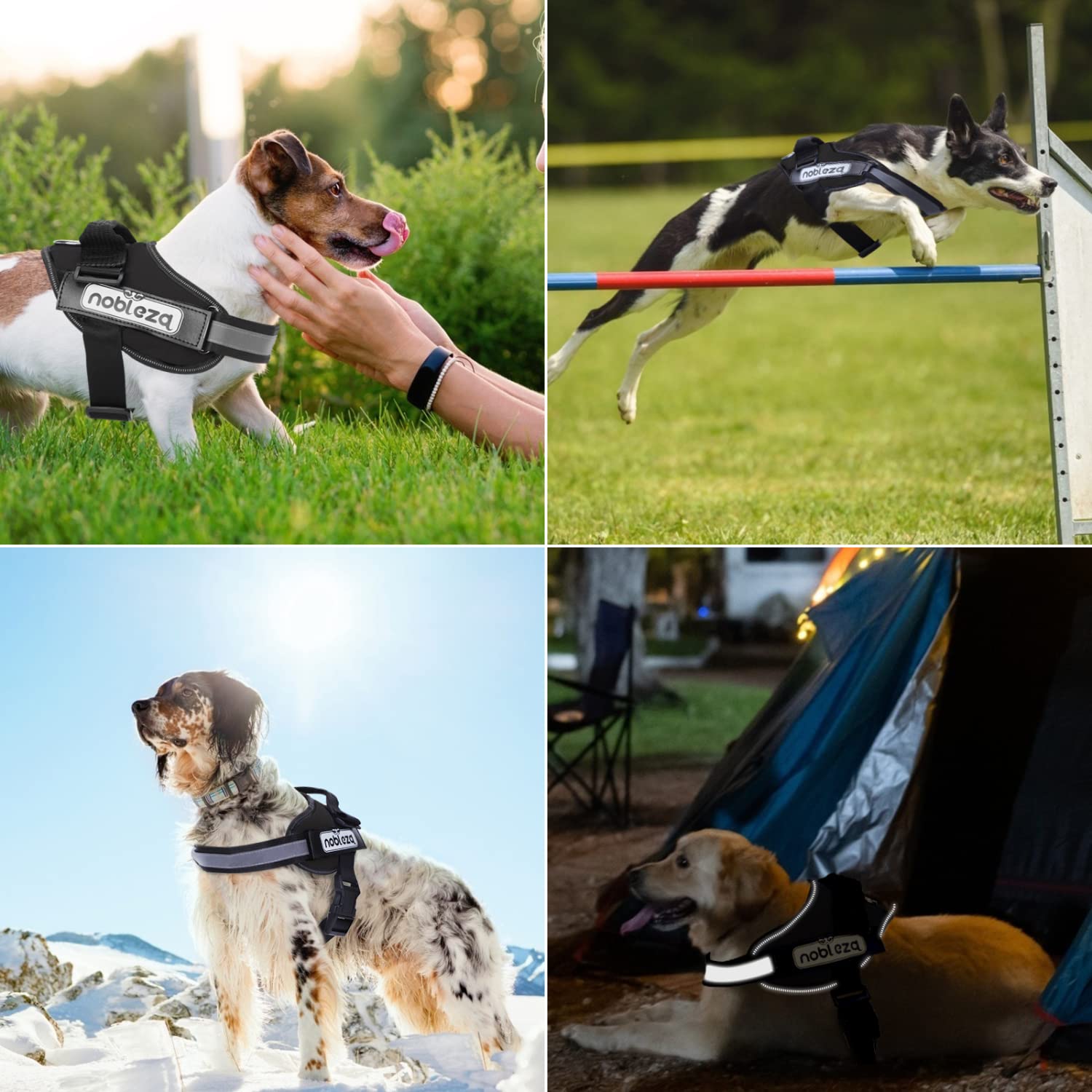 Nobleza Dog Vest Harness, Reflective No Pull Dog Harness with Handle and Soft Padding, Adjustable Easy On Grip Harness for Dogs