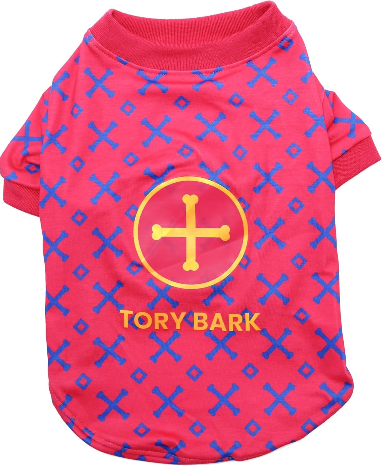 Dog T-Shirt Tee Clothes Vest Lightweight Stretchy Soft Cool Breathable Puppy (Pink Tory Bark, Large)