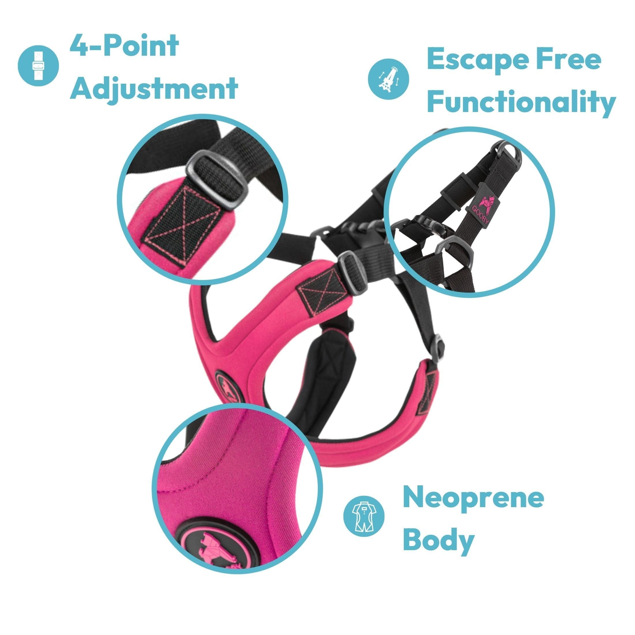 Gooby Escape Free Sport Harness - Lime, Large - No Choke Step-In Patented Neoprene Small Dog Harness With Four-Point Adjustment