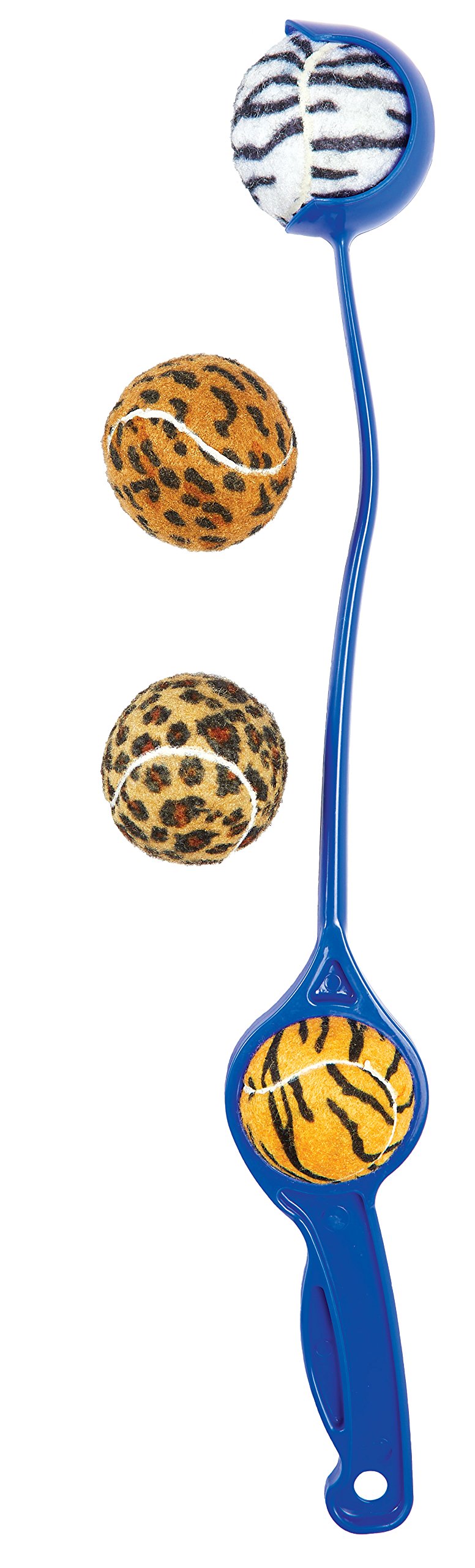 Unique Sports Launch-It Dog Ball Launcher With 4 Animal Print Squeaker Balls