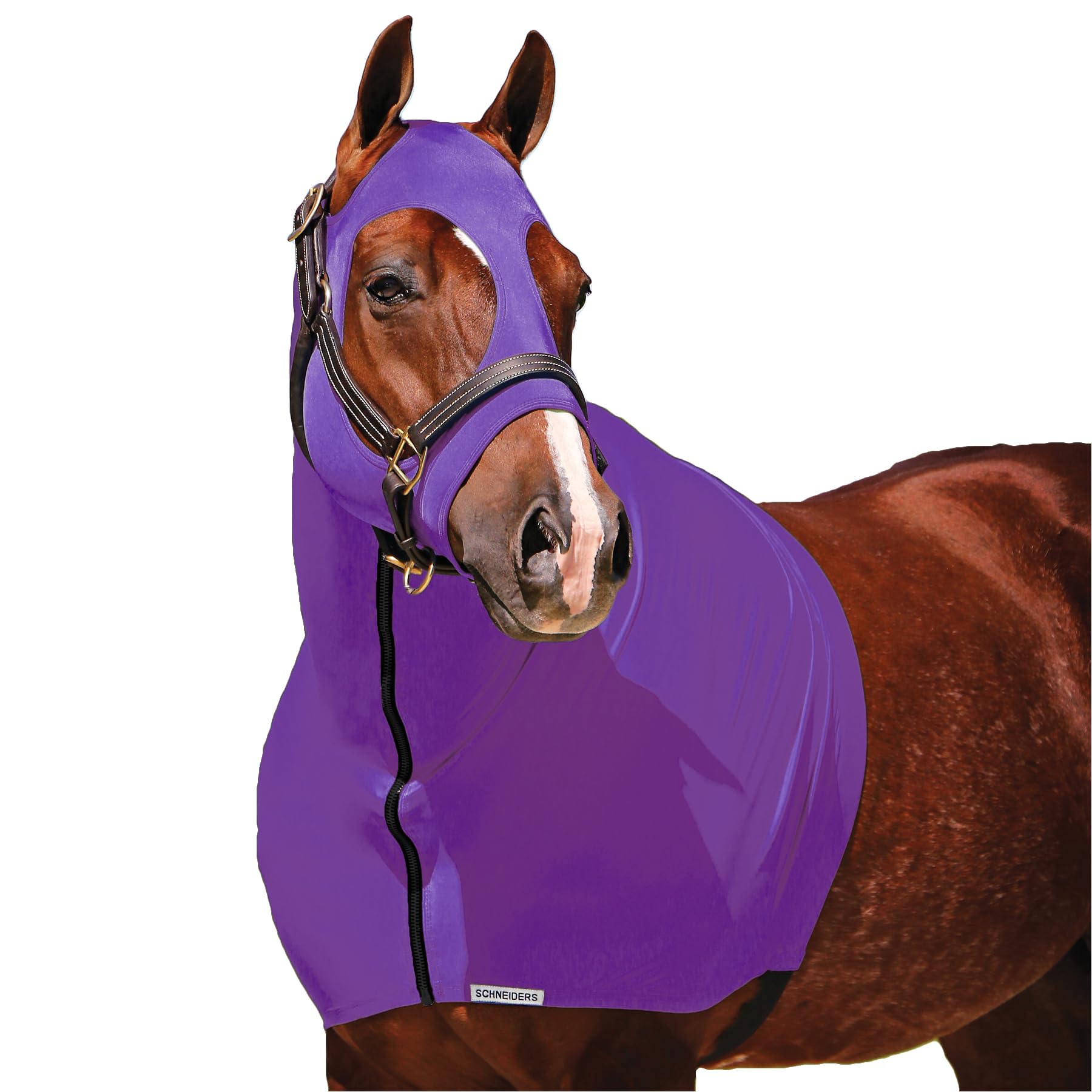 UltraFlex Horse Sleazy Slickers | Horse Protection Slinky | Dirt & Dust Defense | Full Zip Hood (Original) | Purple, Medium
