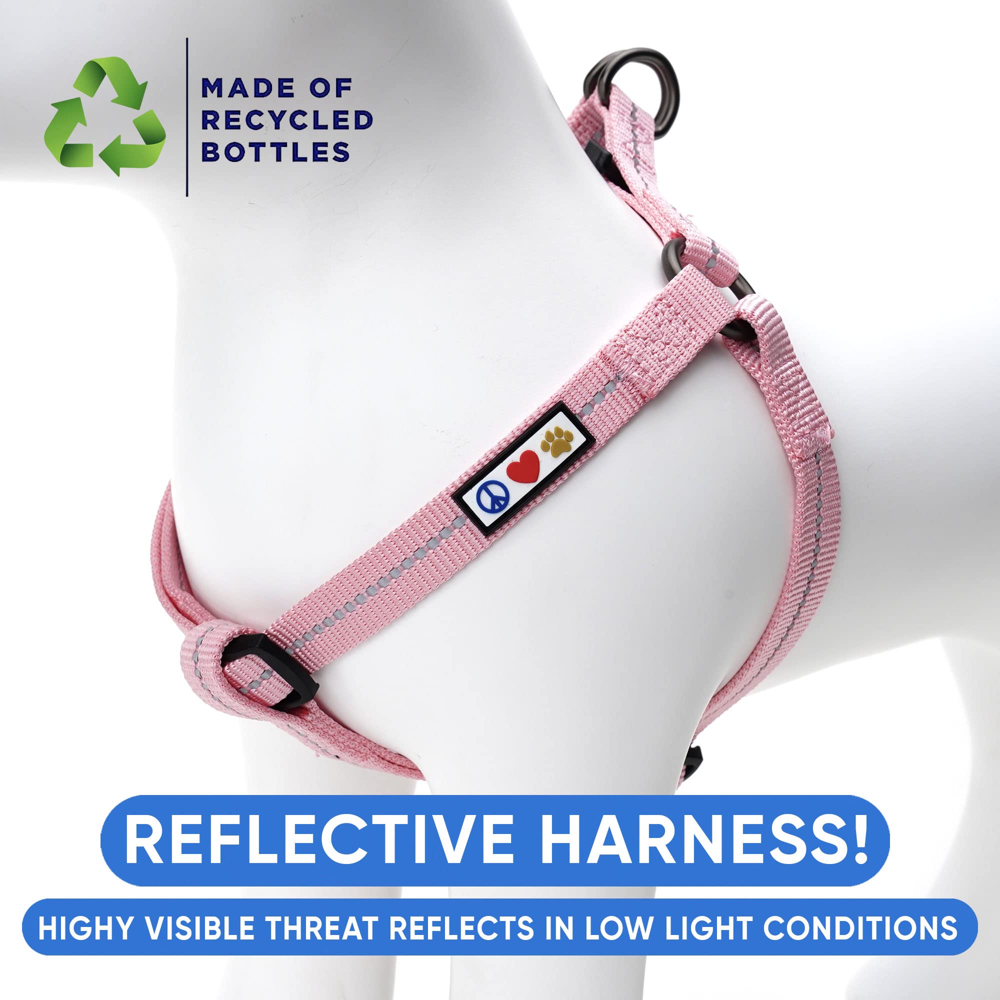 Pawtitas Recycled Dog Harness With Reflective Stitched A Puppy Harness Made From Plastic Bottles Collected From Oceans Large Pin