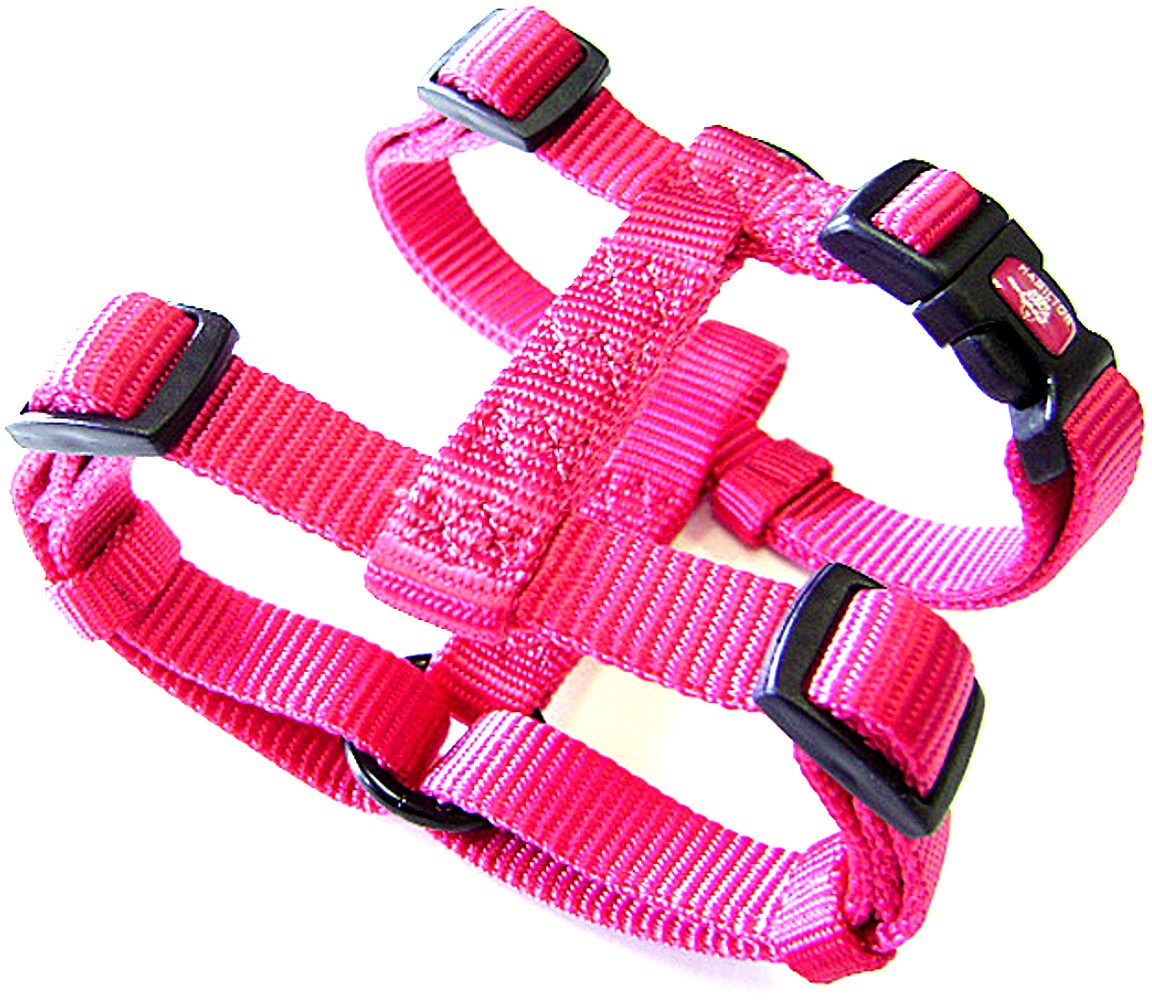 Hamilton Adjustable Comfort Nylon Dog Harness, Raspberry, 1'' x 30-40''