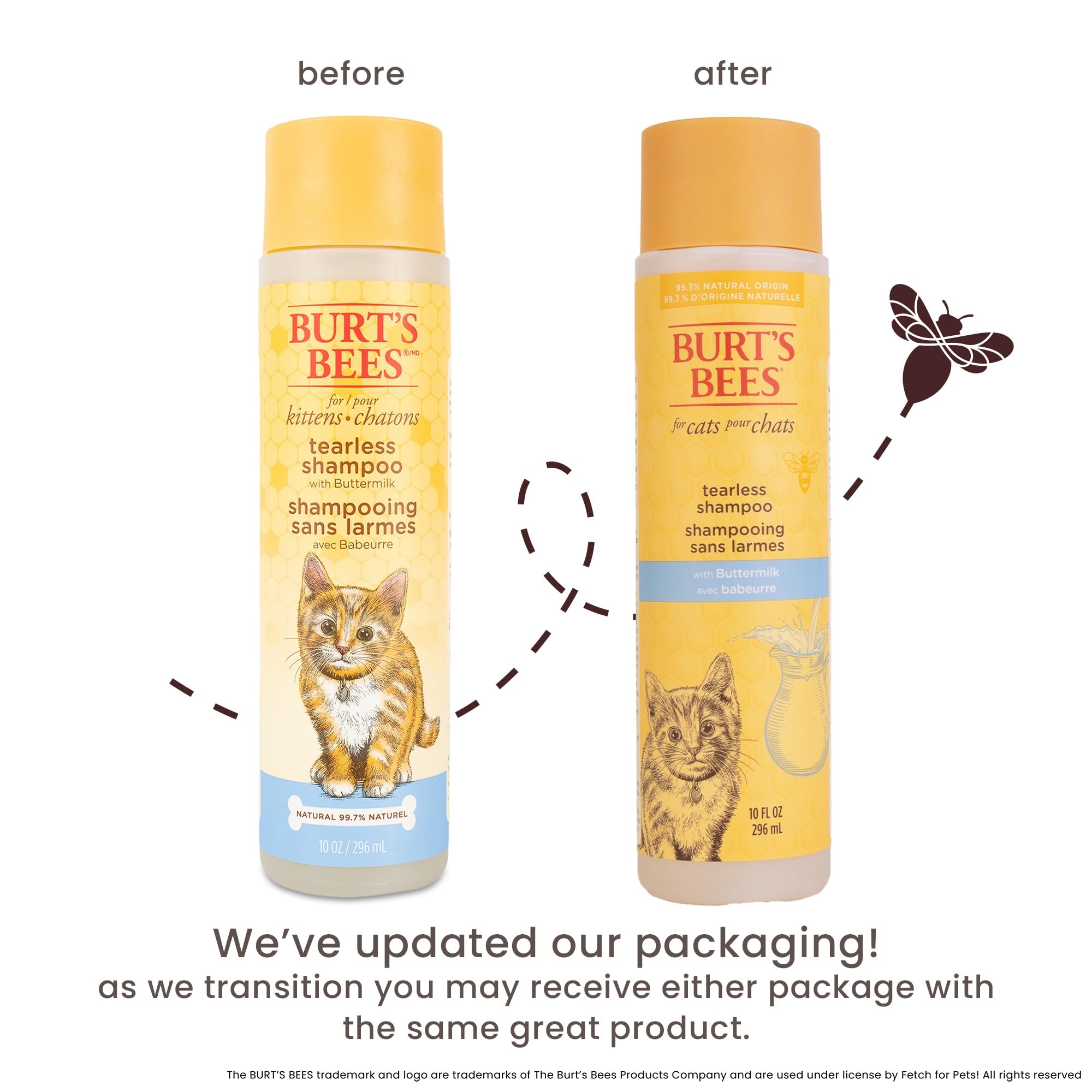 Burt'S Bees For Pets Tearless Kitten Shampoo With Buttermilk, 6Pk, 99.3% Natural Origin Formulas, Pet Shampoo For Cats, Gentle C