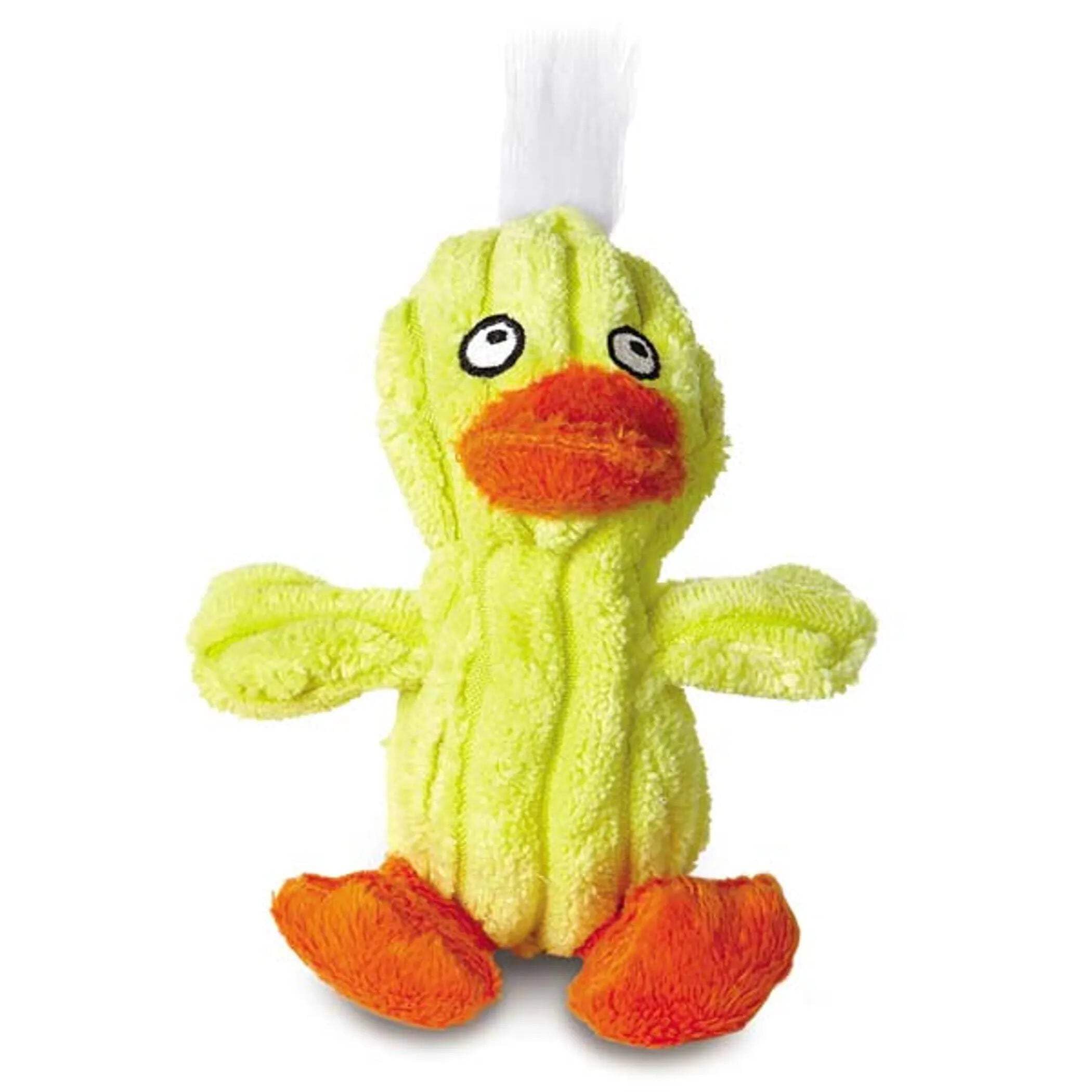 Grriggles Quackling Plush Dog Toy with Soundchip, Yellow, 5