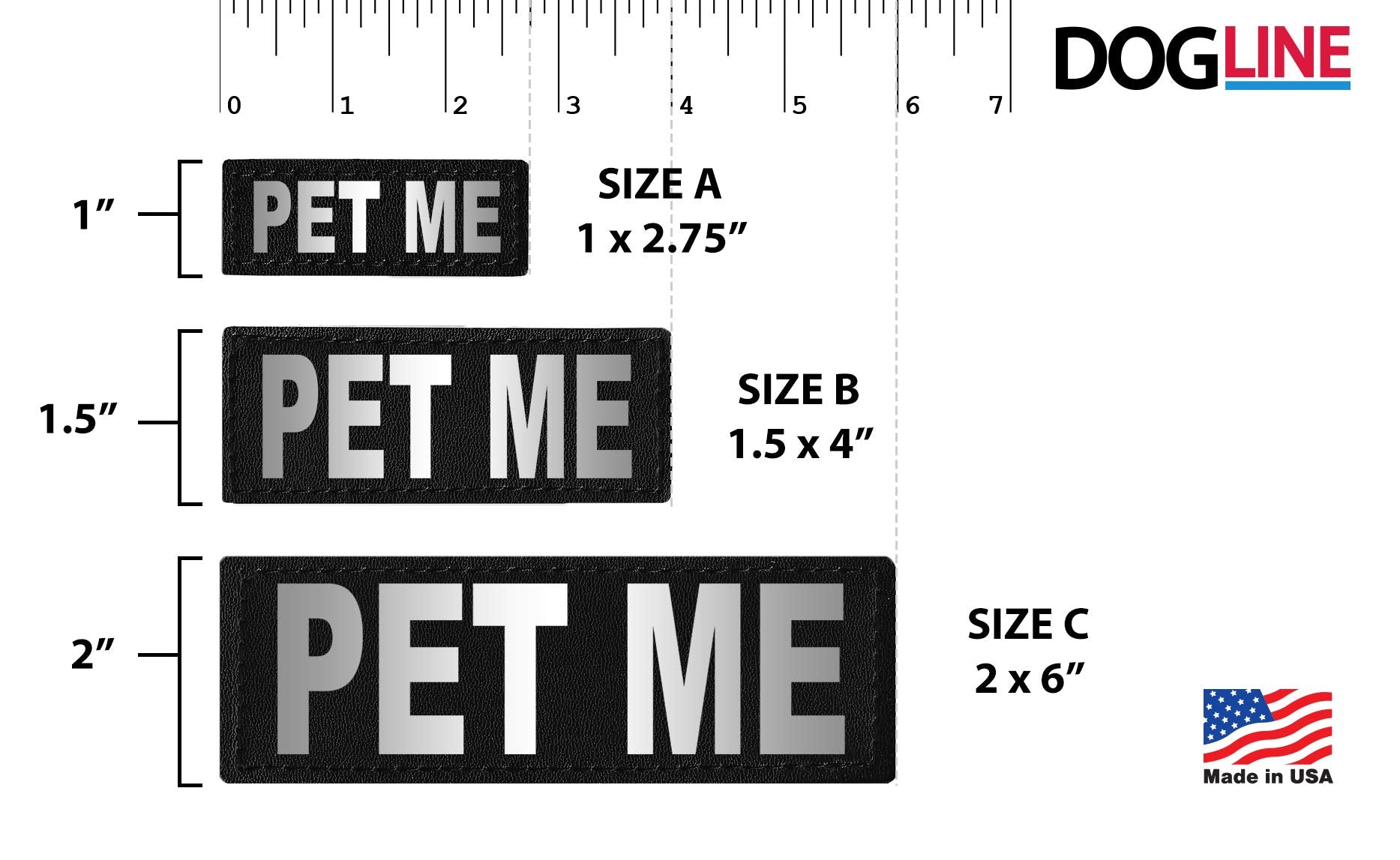 Dogline Pet Me Removable Patches, Small/Medium