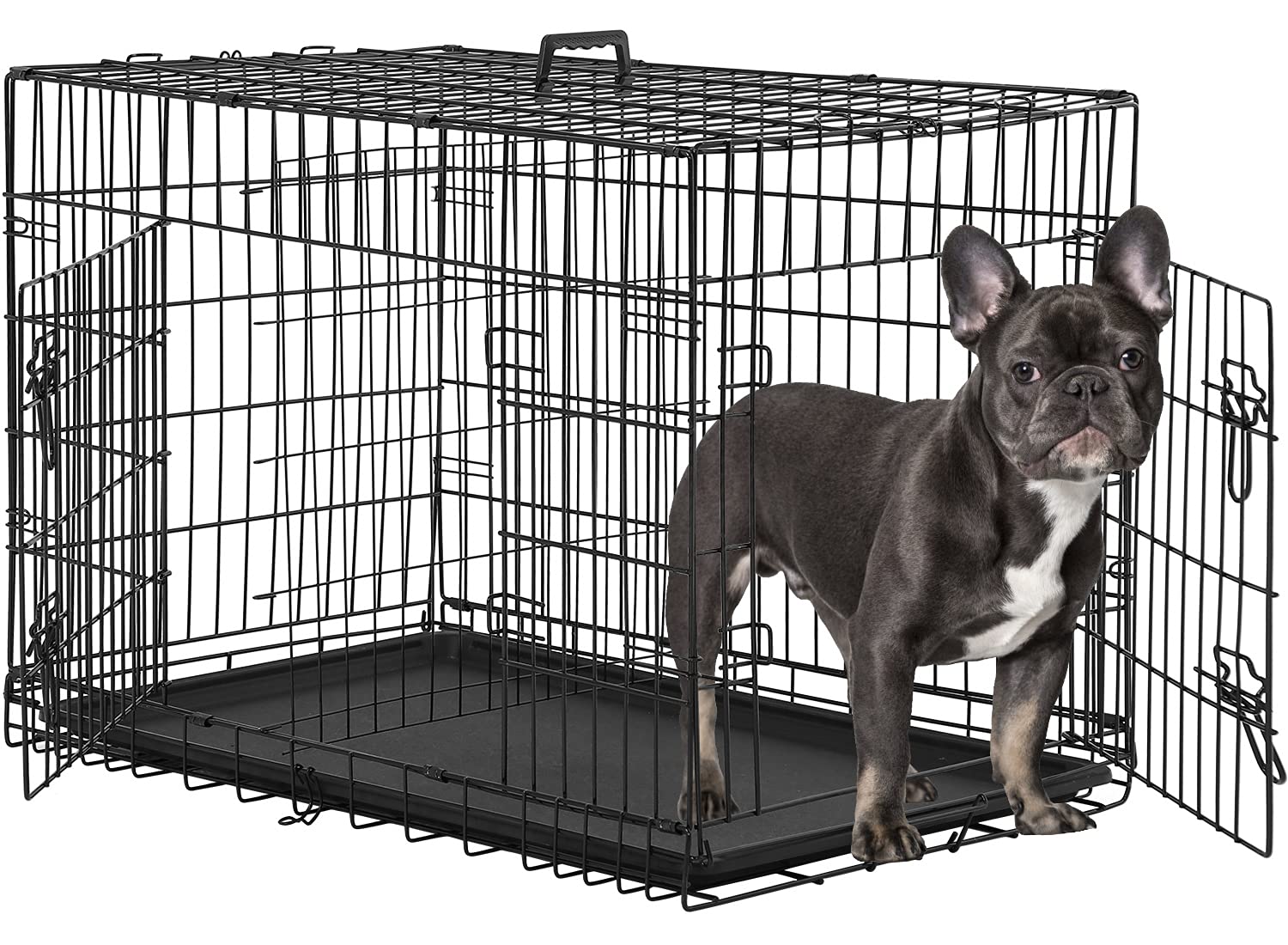 Bestpet 30 Inch Dog Crates For Medium Small Dogs Folding Mental Wire Crates Dog Kennels Outdoor And Indoor Pet Dog Cage Crate Wi