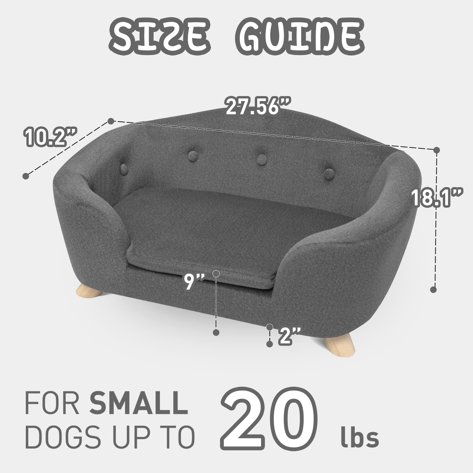 Shavi Pet Sofa Bed Dog Couch For Small Pet Dog And Cats, Low Back Pets Lounging Bed With Velvet Modern Sofa For Dogs Easy-To-Cle