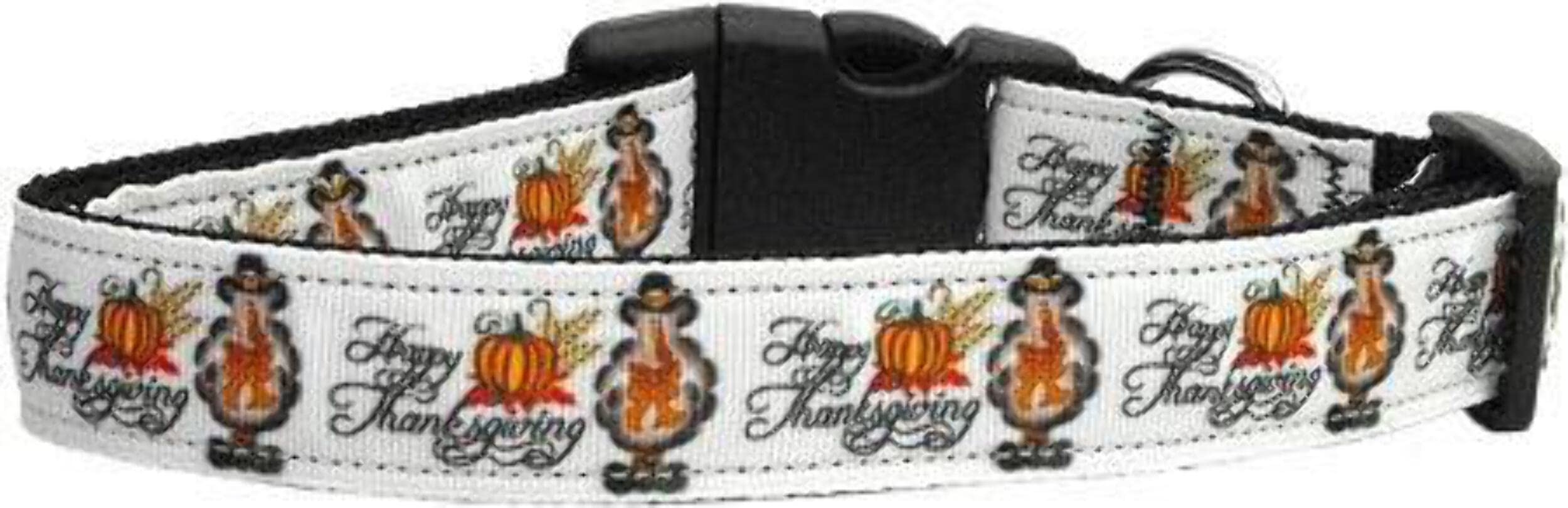 Pet Dog & Cat Nylon Collar or Leash, "Happy Thanksgiving" SM Collar