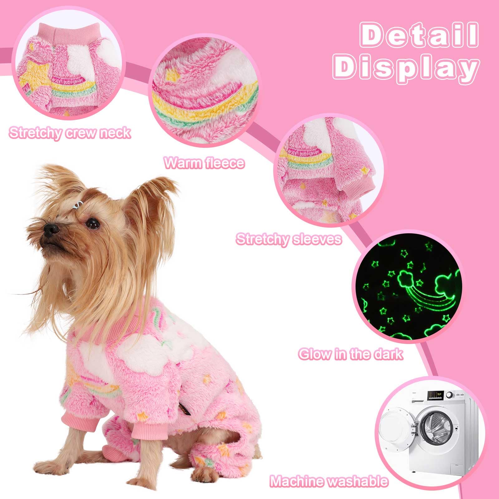 Dog Sweaters For Small Dogs Male Female Fleece Dog Pajamas Pjs Puppy Winter Clothes 4 Legs Puppy Sweater Soft Dog Onesies Warm P