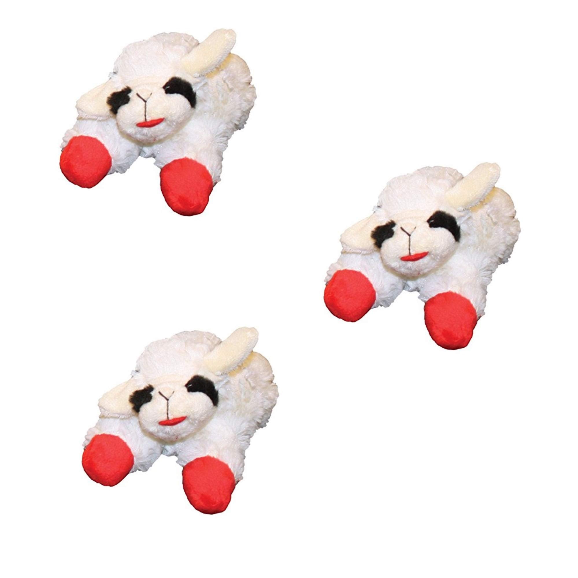Multipet Mini Lamb Chop Toy 6 '', 3 Pack