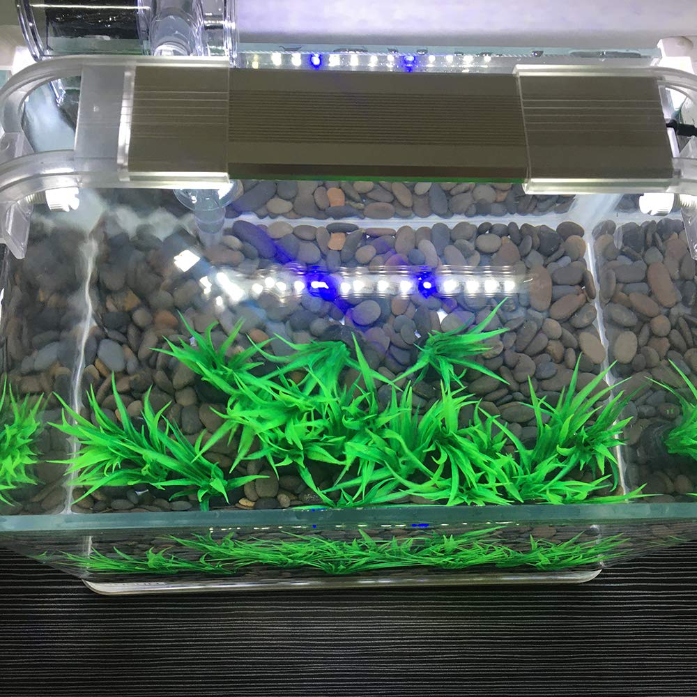 Smoothedo-Pets Aquarium Plants Fish Tank Decorations 20Pcs Small Size/1Inch Tall Plastic Artificial Plant Goldfish Waterscape Fish Hides Mini Grass Set (Green-B)