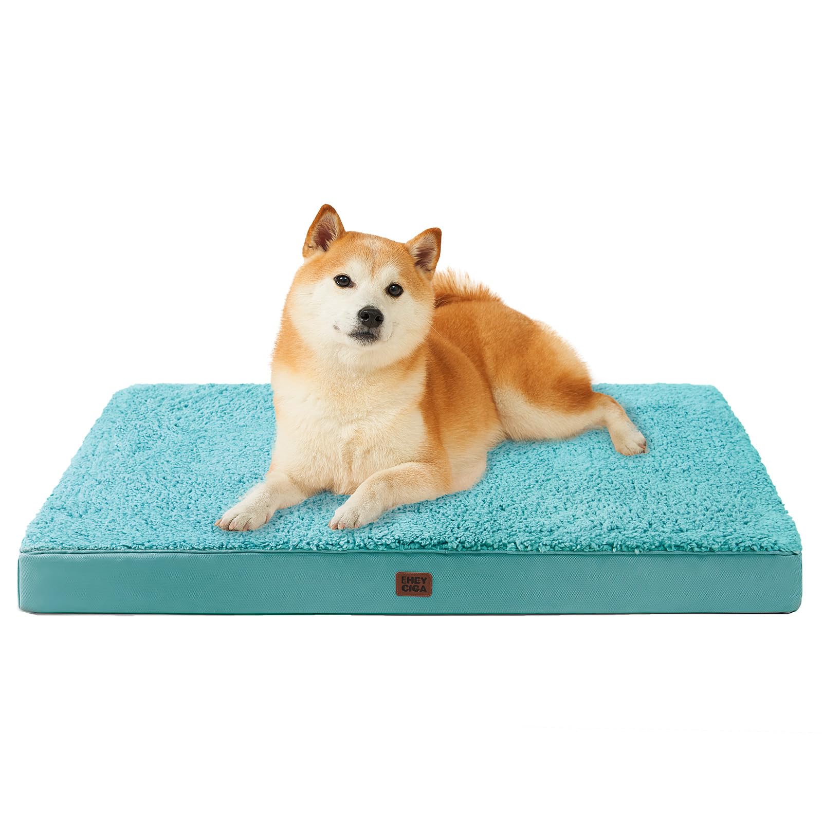 EHEYCIGA Orthopedic Dog Beds for Large Dogs with Removable Washable Cover, Turquoise Blue, 36x27