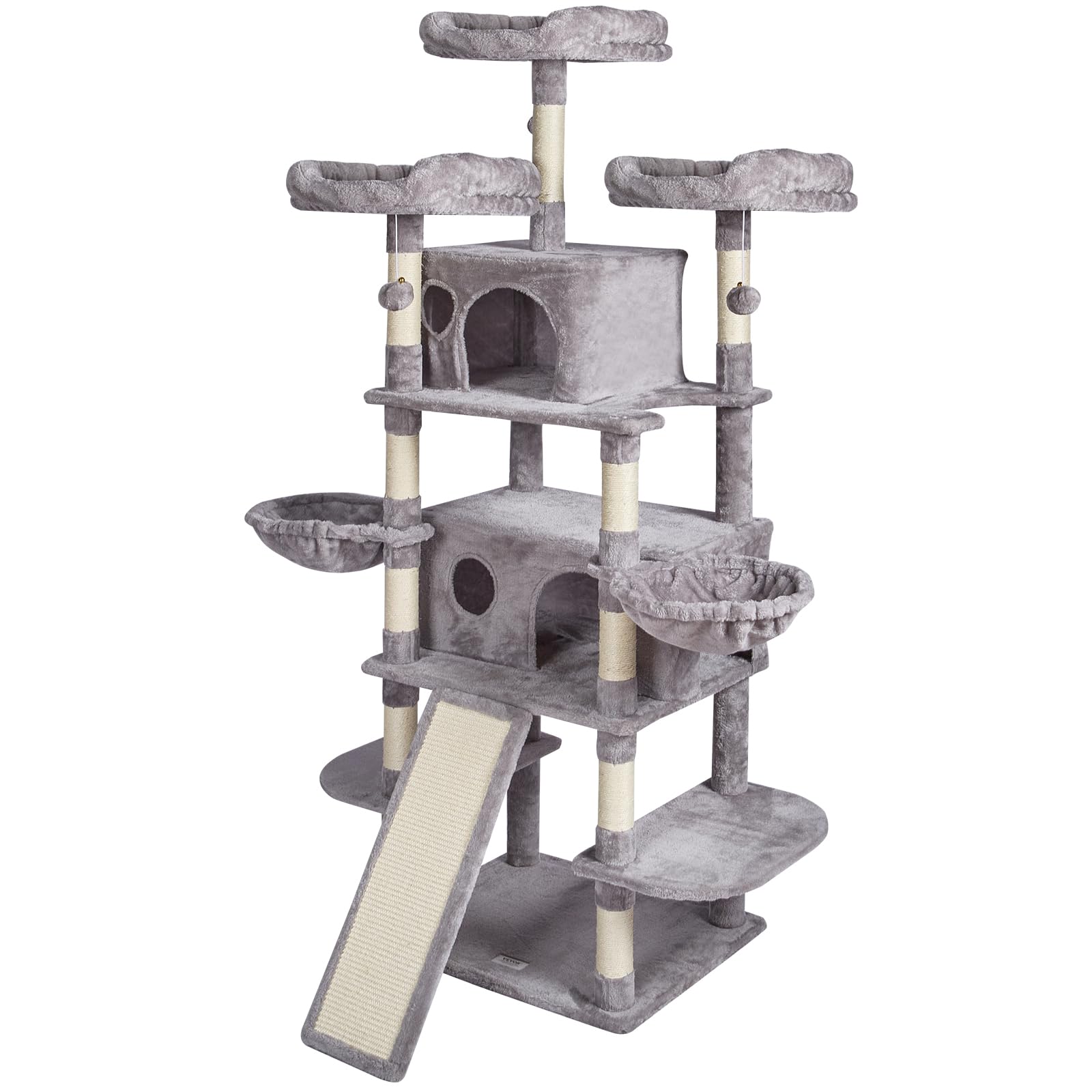 VEVOR Cat Tree 68.5 Cat Tower for Indoor Cats with Cat Condos Scratching Post
