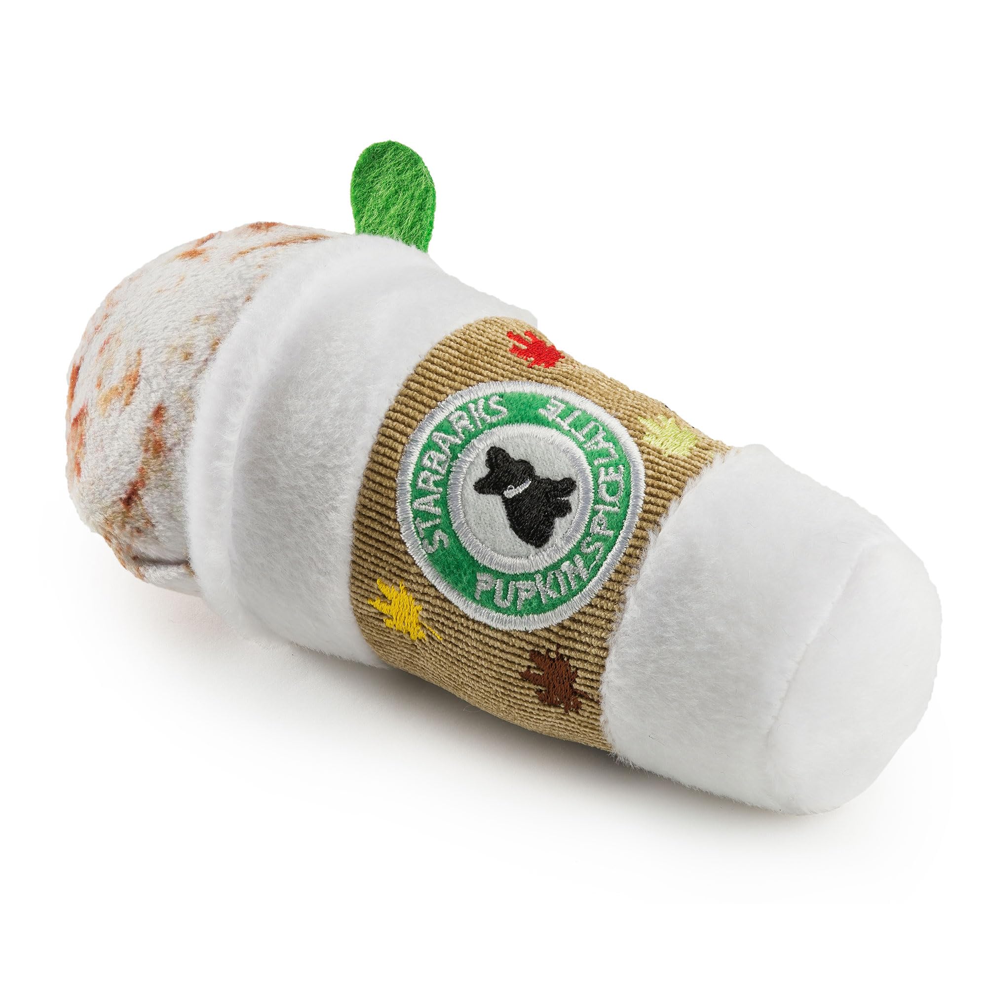 Haute Diggity Dog Starbarks Pupkin Spice Latte, Plush Designer Dog Toys With Interactive Squeaker, Stimulating Pet Enrichment, M