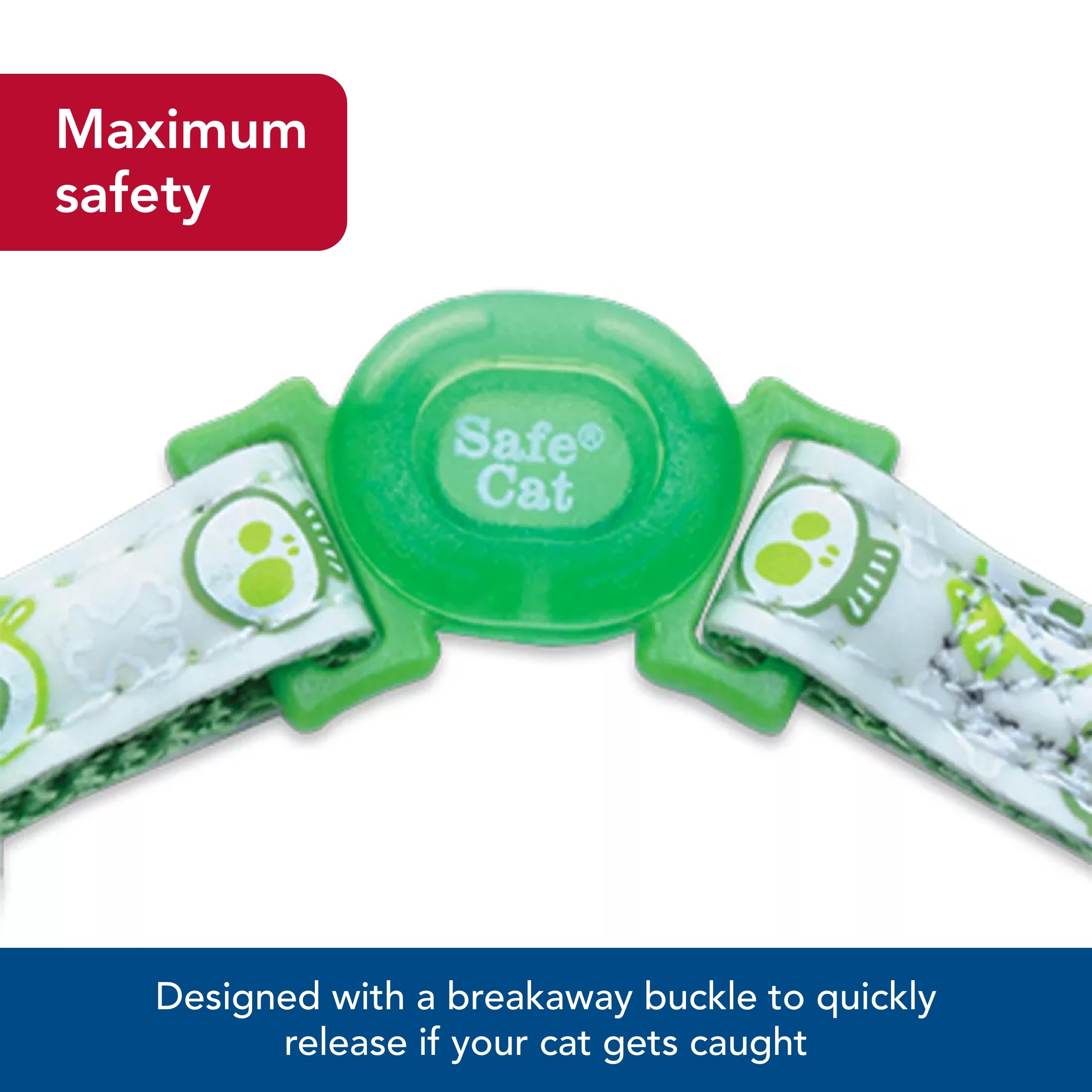 Coastal - Safe Cat Glow In The Dark Adjustable Breakaway Collar - Glowing Black Galaxy - 3/8'' X 8''-12''