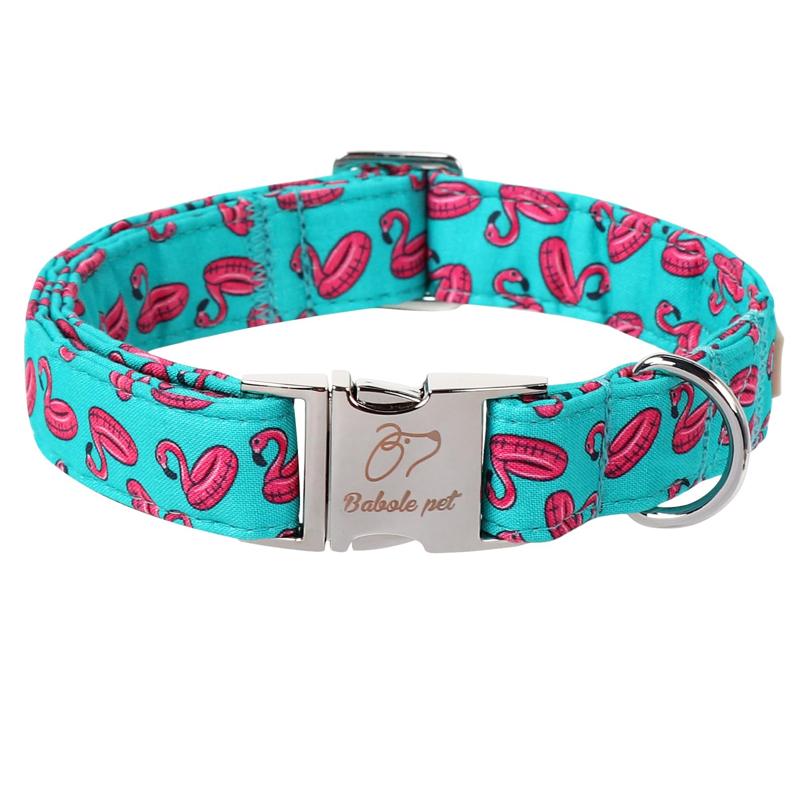 Babole Pet Summer Dog Collar, Cool Flamingo Float Pet Collar With Metal Buckel, Durable Adjustable Designer Dog Collars For Smal