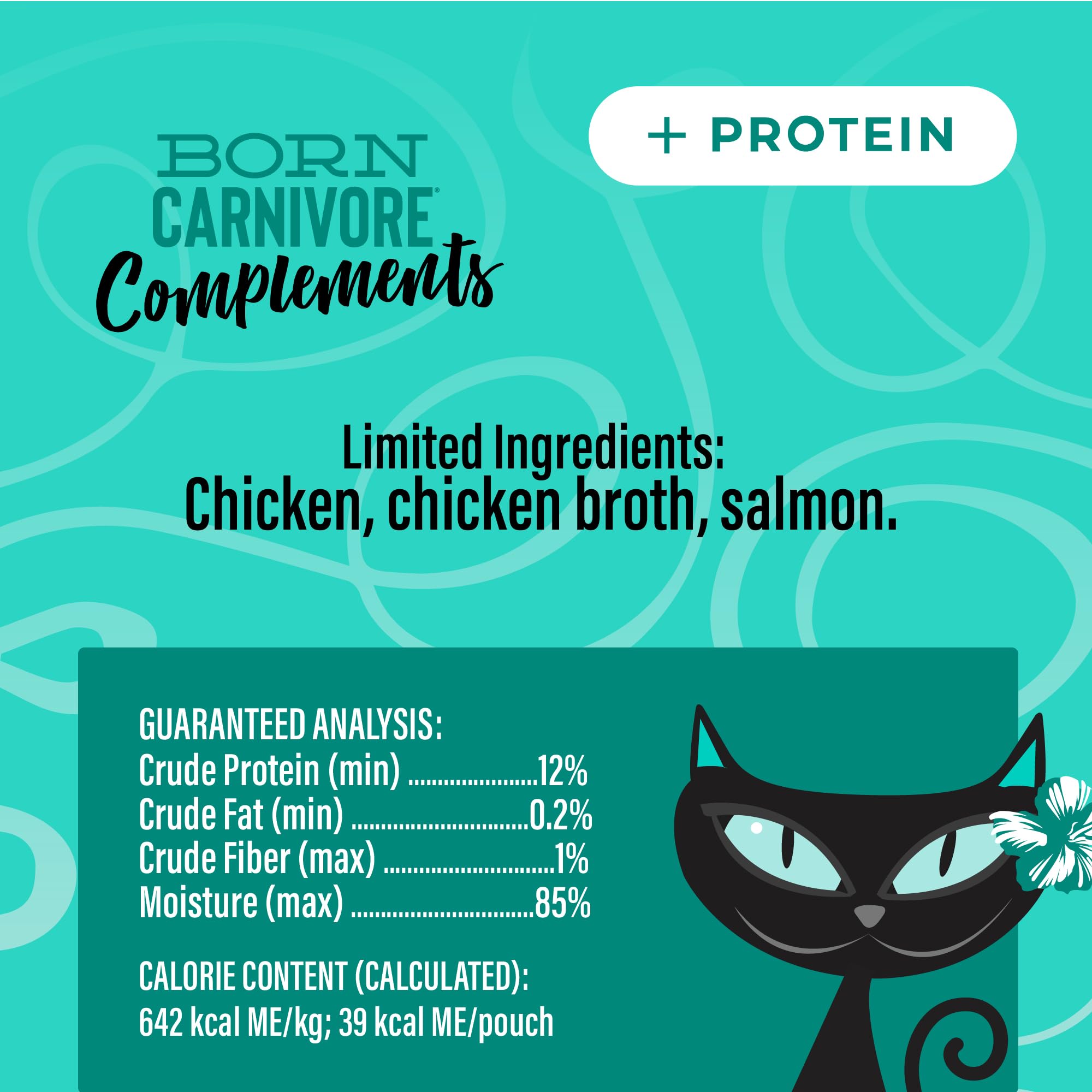 Tiki Cat Born Carnivore Complements Wet Cat Food Topper, Chicken & Salmon 2.1 oz. Pouch (12 Count)