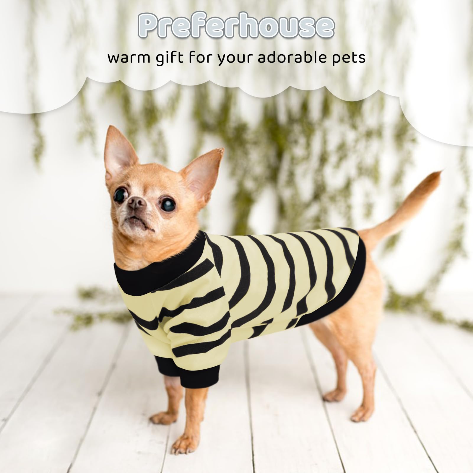 Preferhouse Dog Shirts For Medium Dogs Cats, Dog Striped T-Shirts Dog Vest Pet Apparel Tee Shirts Spring Summer Suitable For Sma