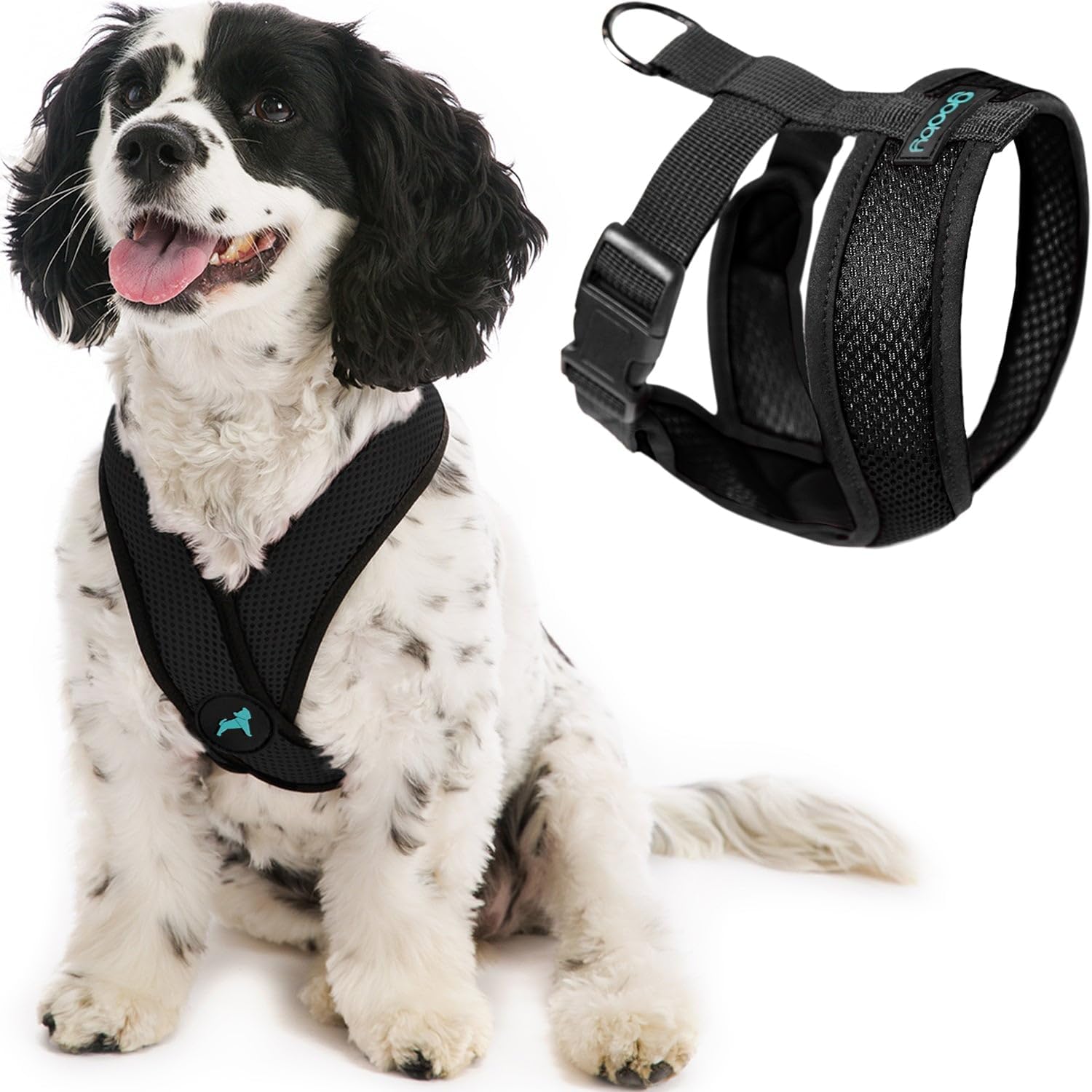Gooby Black X-Large Polyester Comfort X Harness For Small Dogs, No Pull, Choke-Free, Lightweight Mesh, Machine Washable