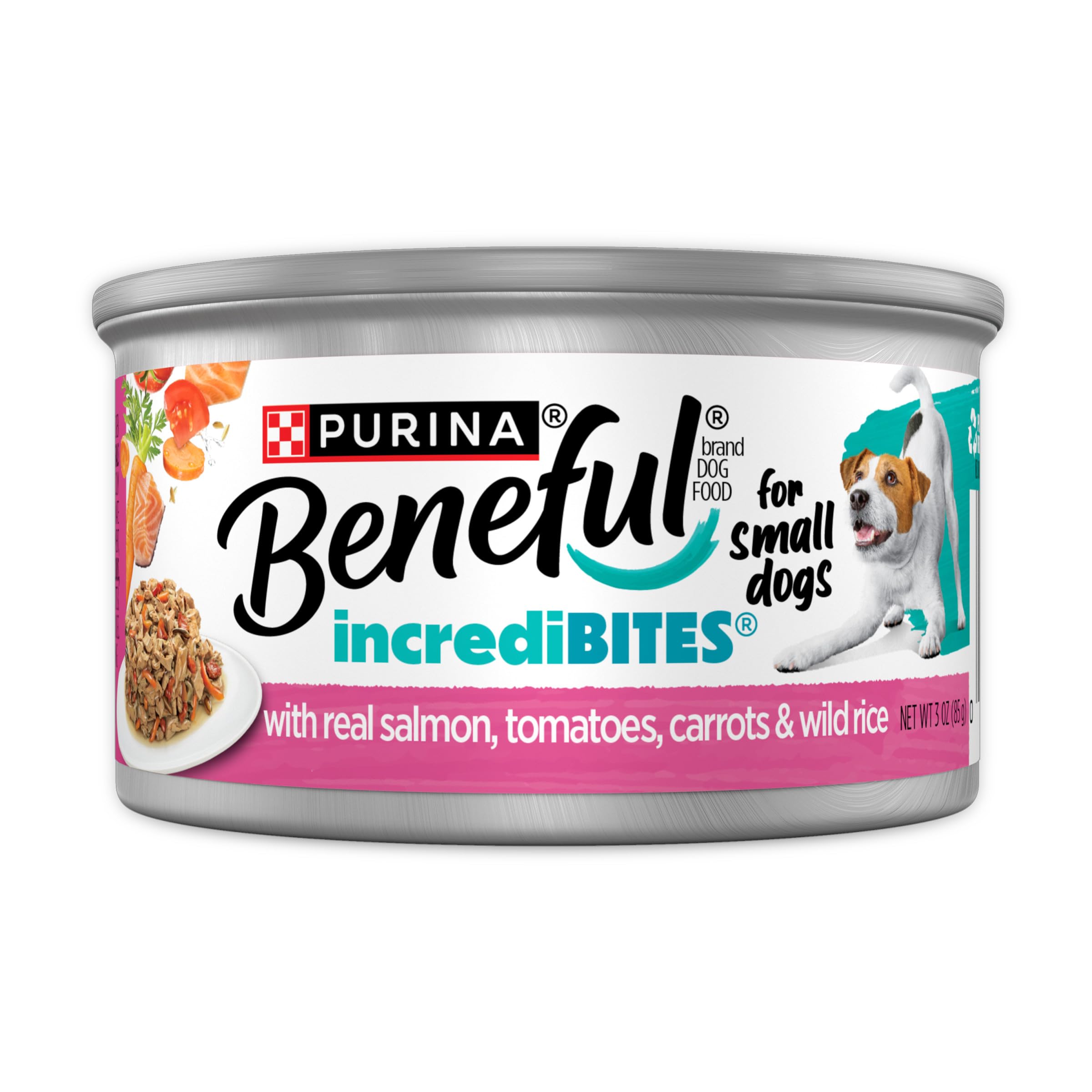 Beneful IncrediBites Wet Dog Food with Real Salmon, 3 oz. Cans, Pack of 12