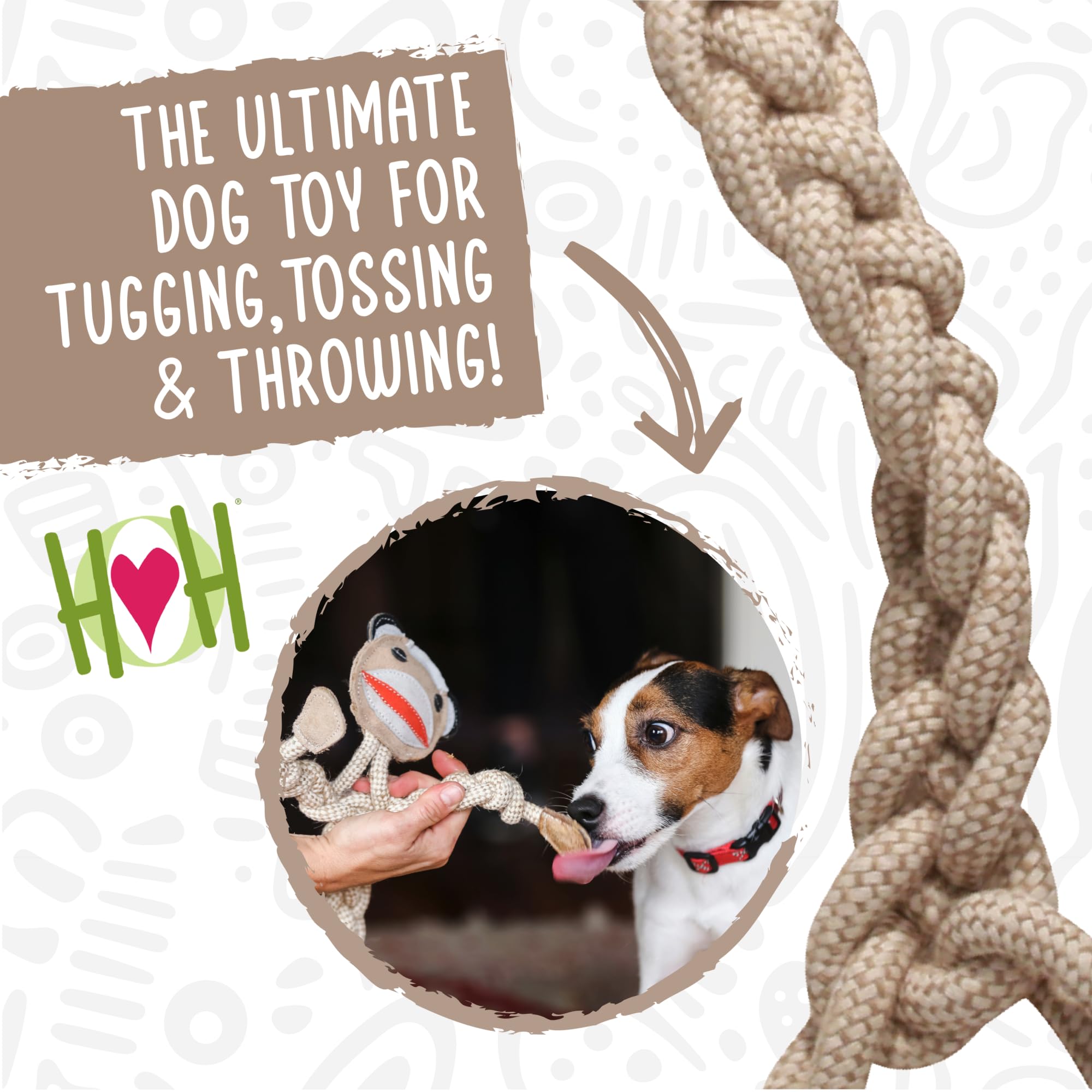 Hugglehounds Sock Monkey Rope Dog Toy Regular