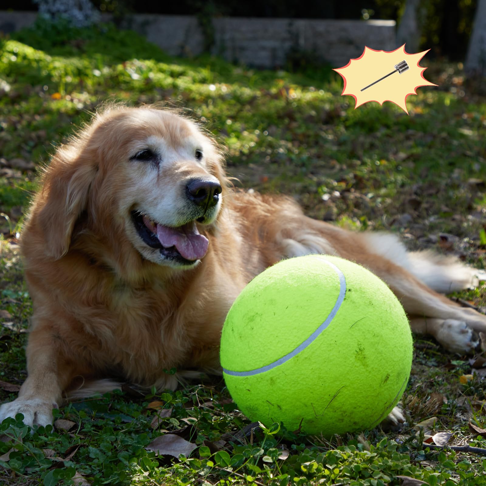 TYLIN Giant 9.5'' Dog Tennis Ball - Funny Outdoor Sports Ball Yellow Big Tennis Balls for Birthday Gift