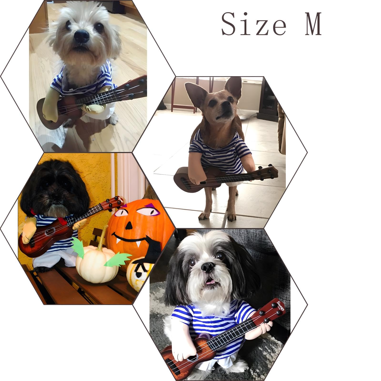 NACOCO Pet Guitar Costume for Dogs & Cats, Medium, Navy Blue, Cotton, Model GUITARCOSTUME-M, Halloween & Christmas Outfit
