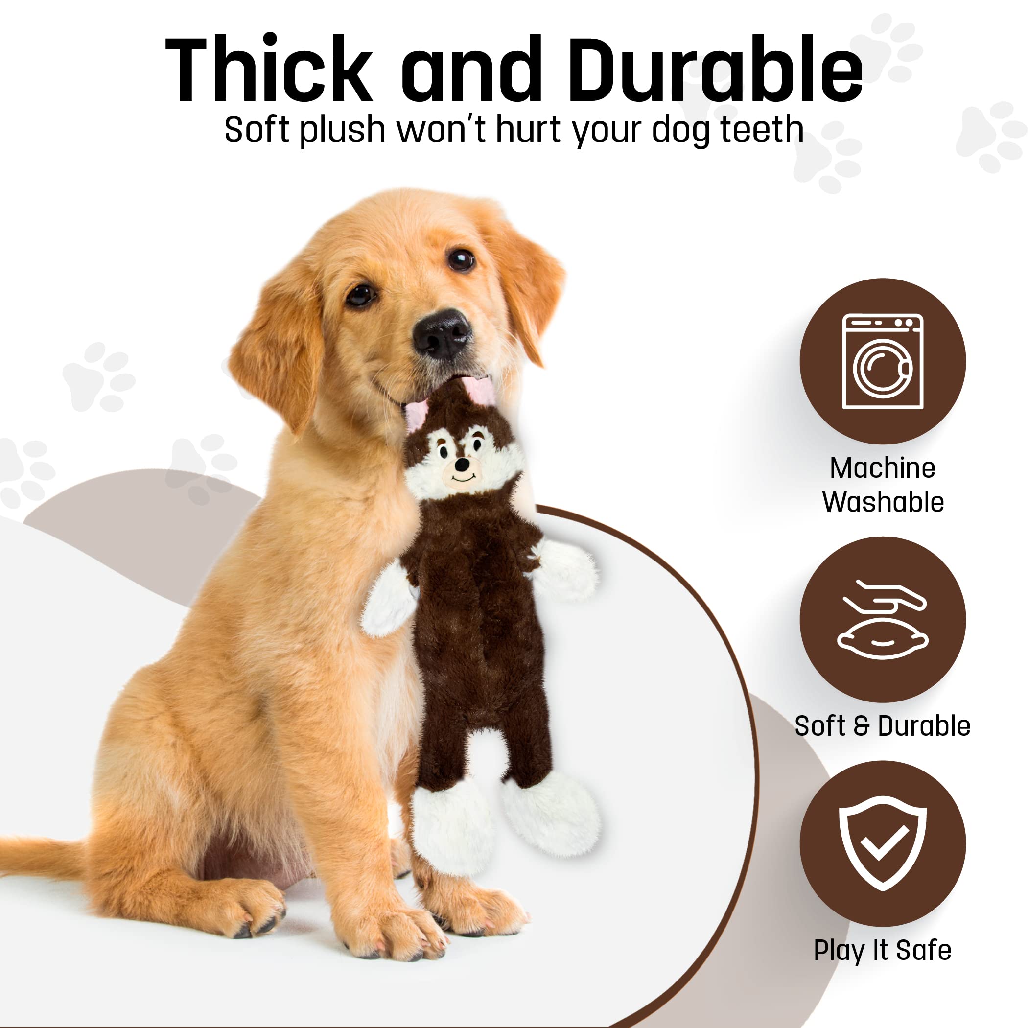 Fga Marketplace Fox Flat No Stuffing No Squeak Plush Dog Toy, Funny Style Will Entertain Your Dog For Hours, Recommended For Small And Medium Dog 21 Inch Long