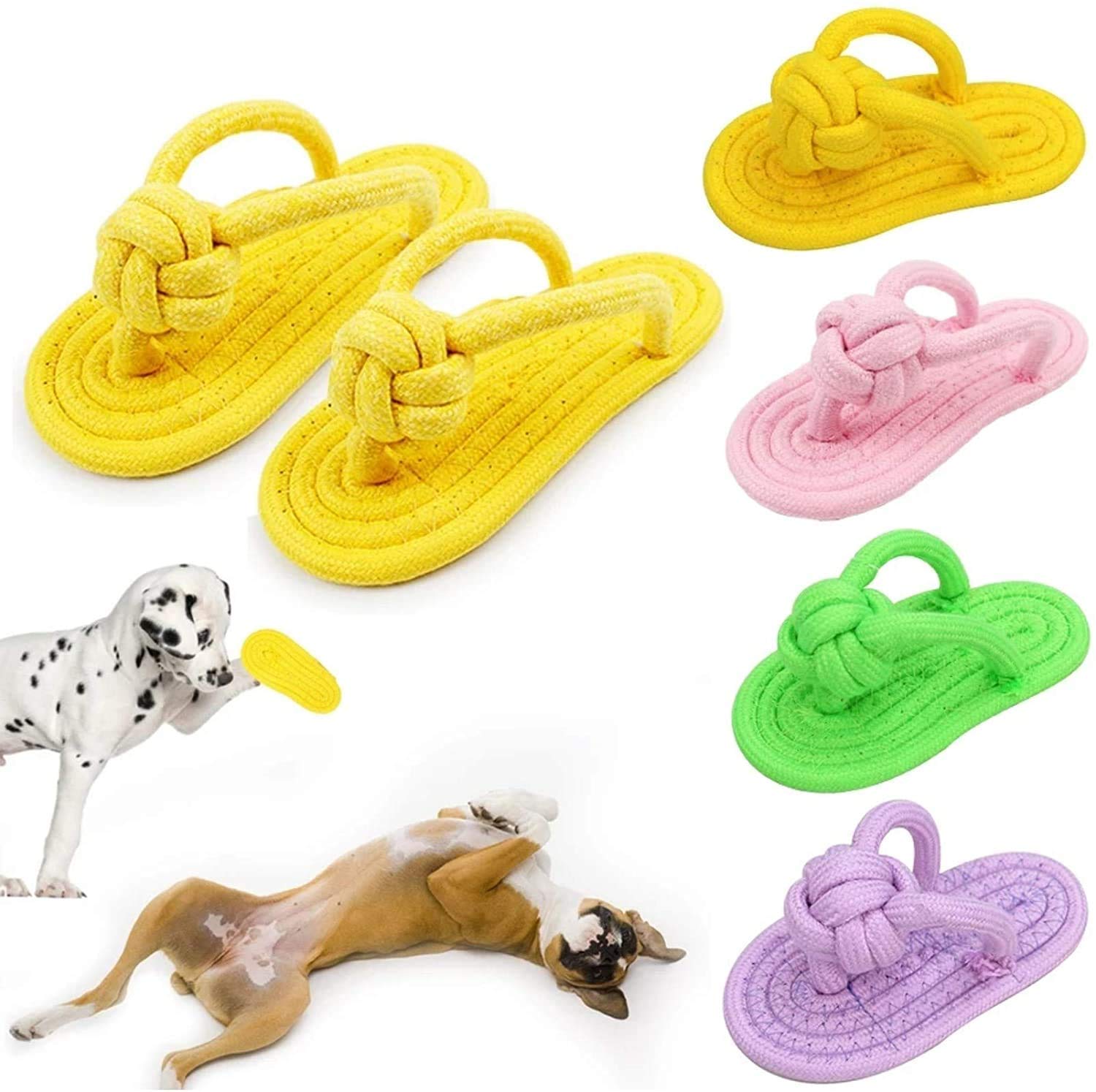 Pet Guard Pet Chew Toys Slipper Shaped Shoes Natural Cotton Rope Teething Playing Fun Toy Sandal For Cat Dog Puppy Supplies (Com