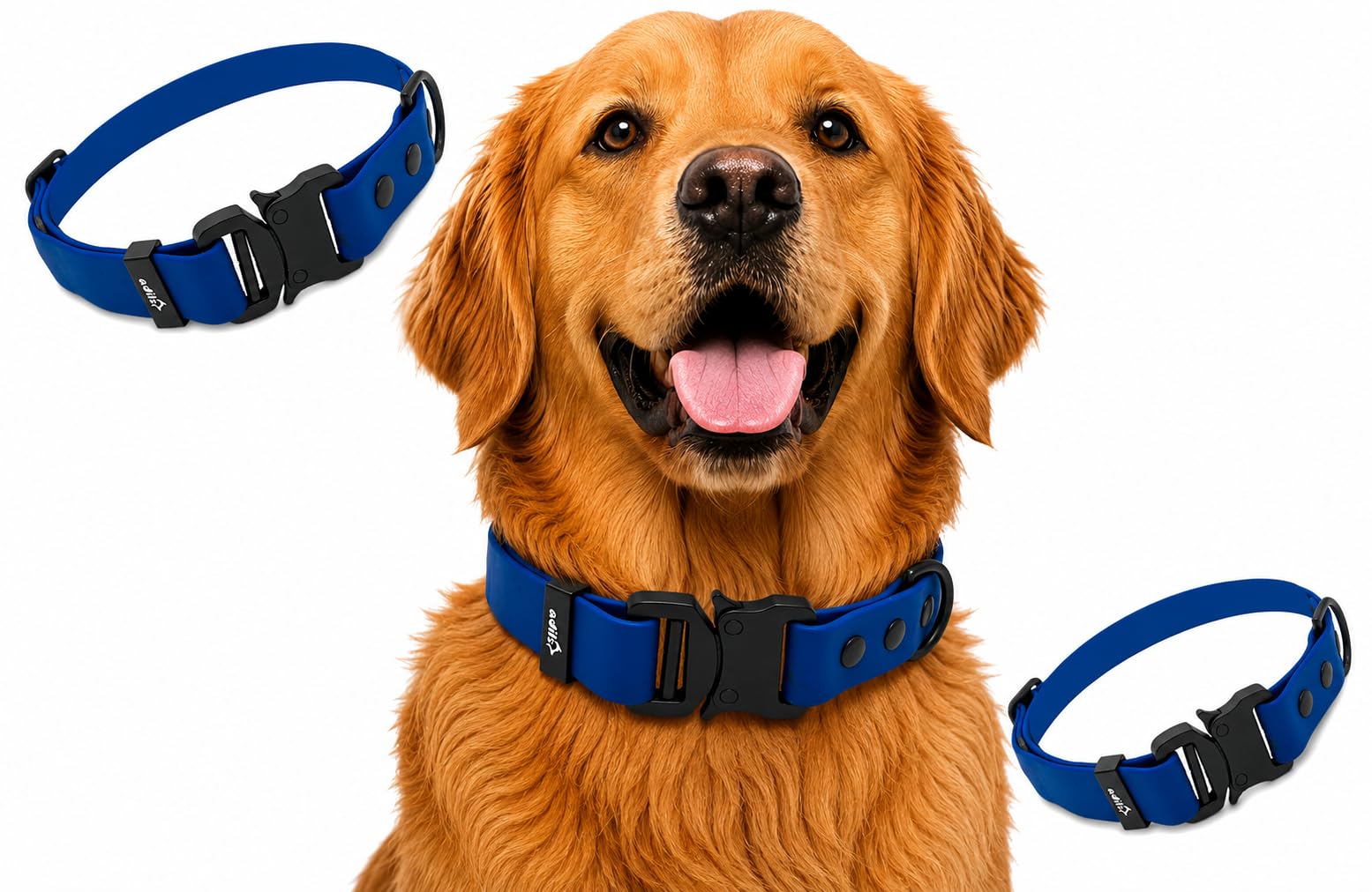 AdilS Biothane Dog Collar 1Inch Width, Strong, Waterproof & HeavyDuty With Quick Release Buckle, Adjustable Collar With DRing