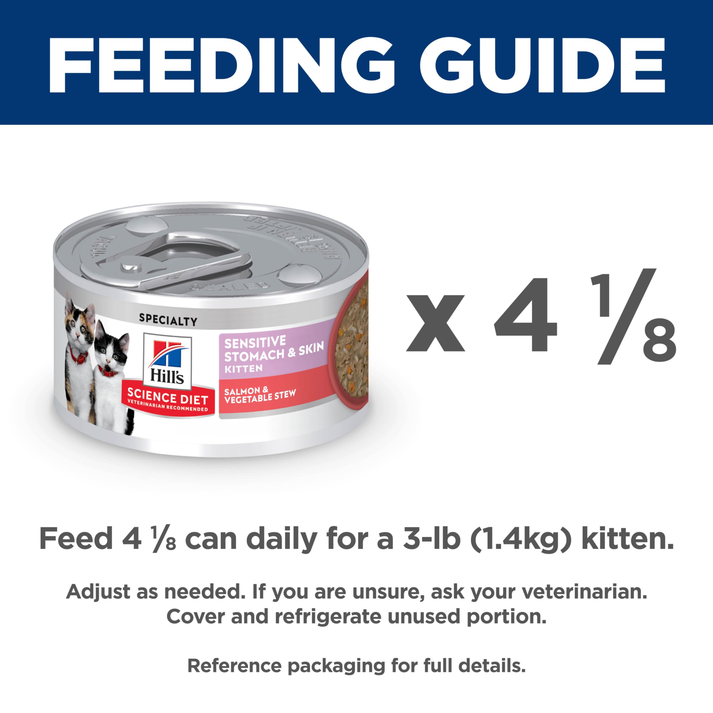 Hills Science Diet Sensitive Stomach & Skin, Kitten, Stomach & Skin Sensitivity Support, Wet Cat Food, Salmon & Vegetables Stew