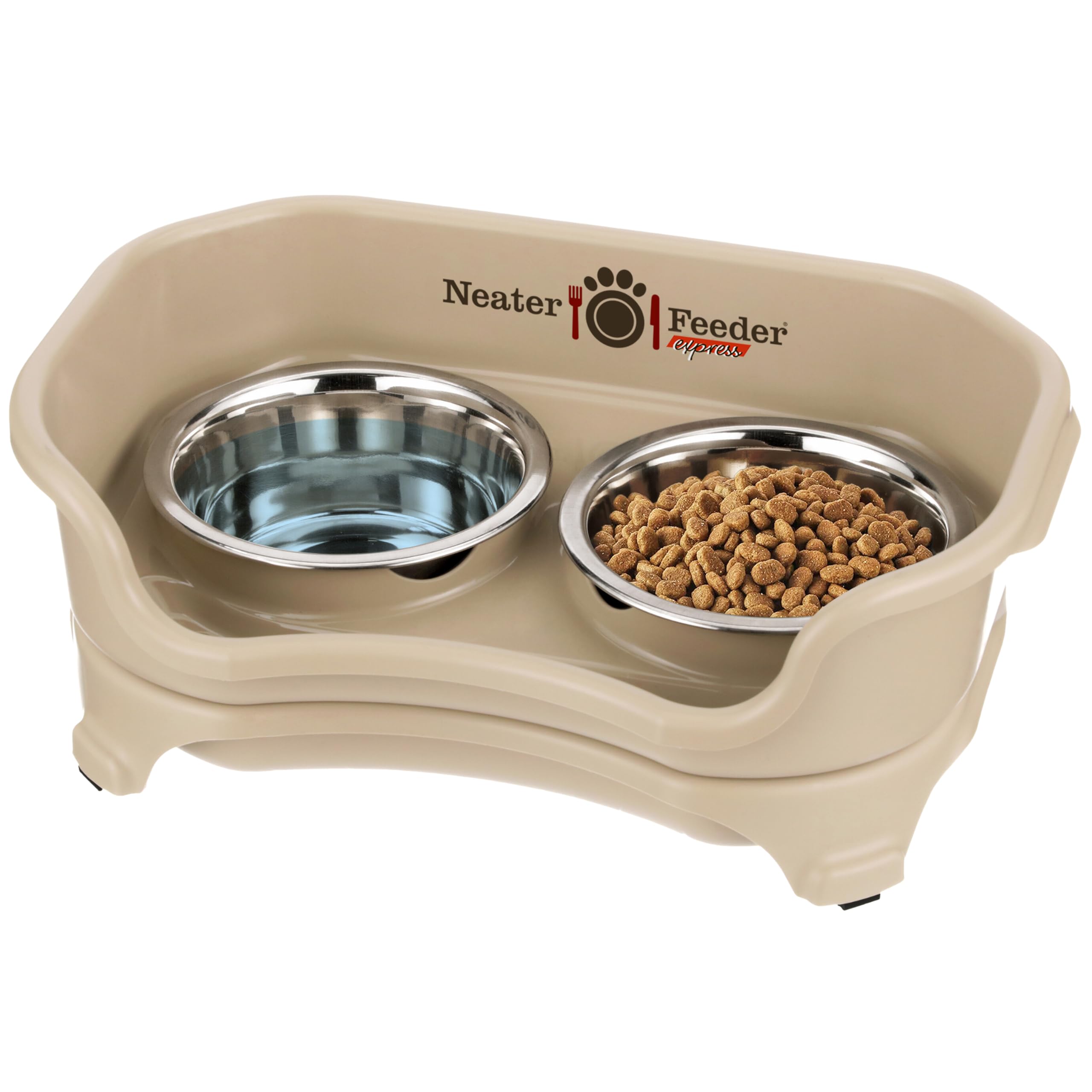 Neater Feeder Express Mess Proof Cat Bowls Elevated, No Spill Cat Feeding Station, Stainless Steel Cat Dishes for Food and Water