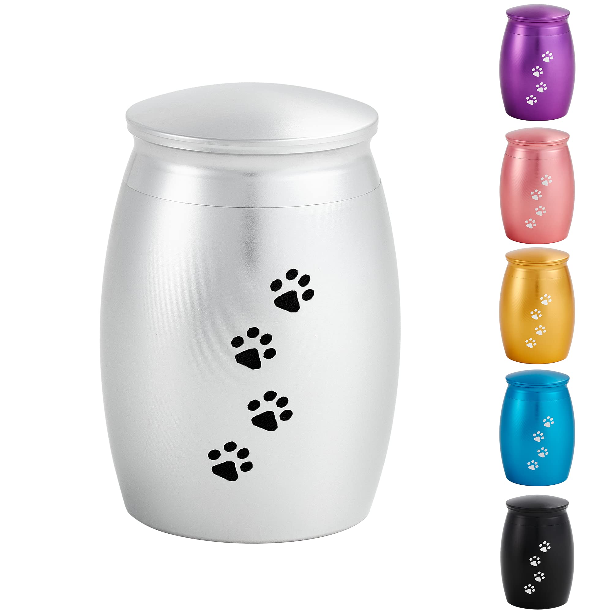 Lines Arte 2.67 Inches Small Keepsake Urns For Dog Ashes,Mini Cremation Tiny Urn For Memorial Dog Or Cats Pet Ashes With Paw Pri