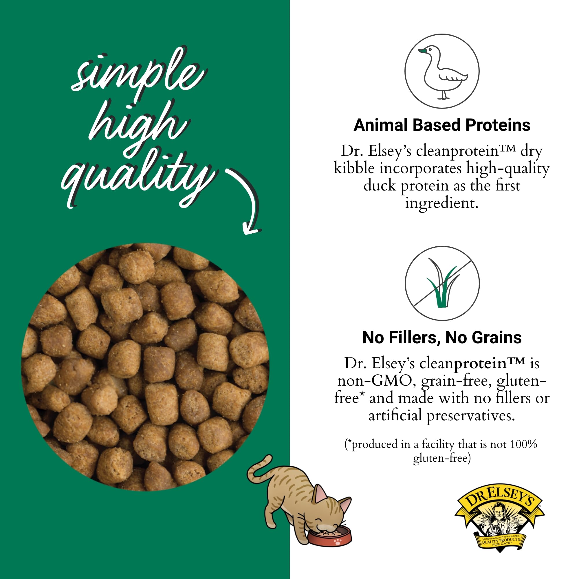 Dr. Elseys Cleanprotein Dry Kibble Duck 2lb.