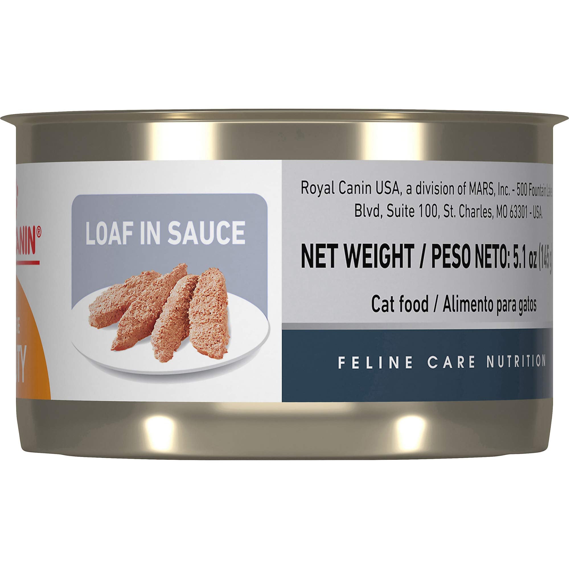 Royal Canin Feline Care Nutrition Hair & Skin Care Loaf in Sauce Canned Cat Food, 5.1 oz can (24-count)