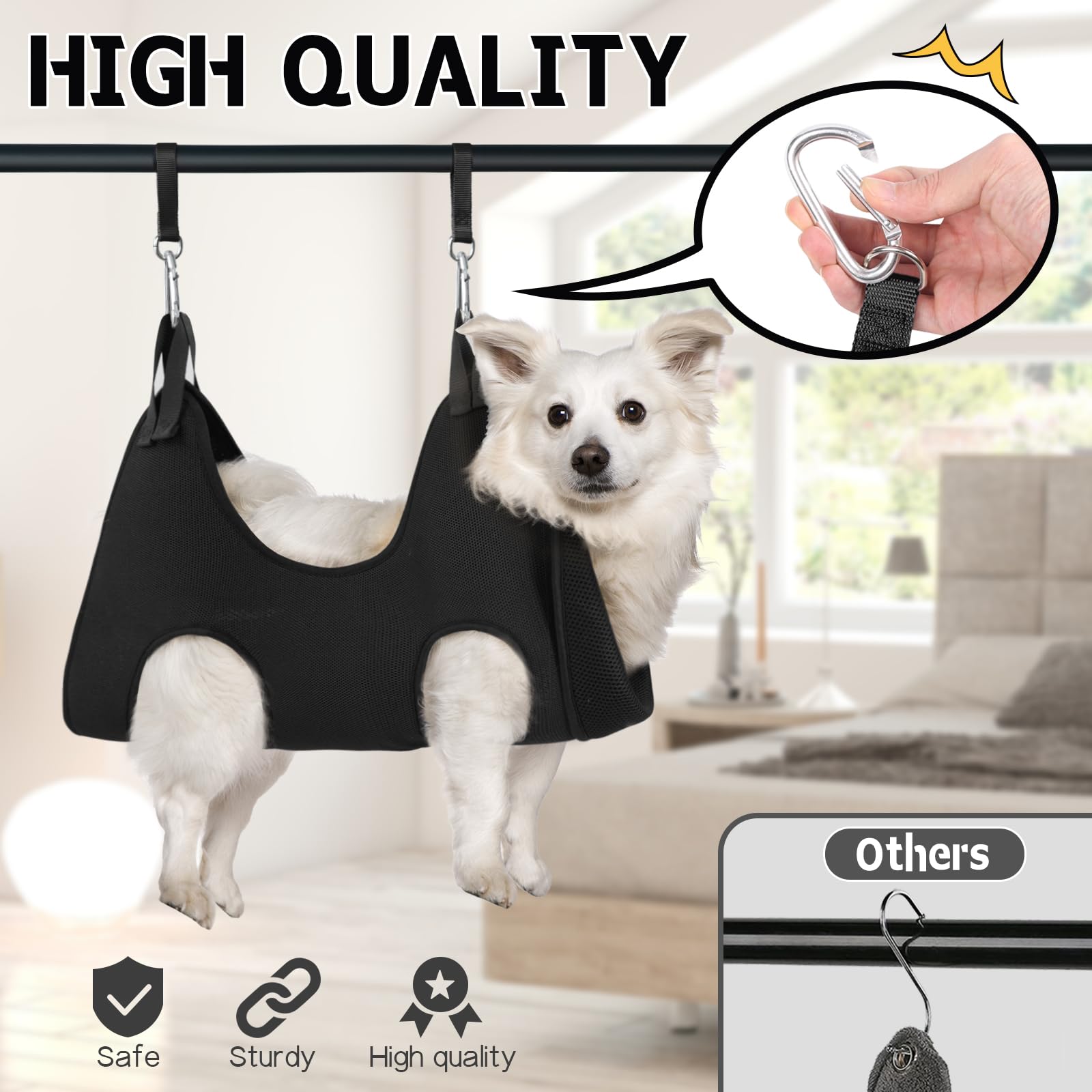 Supet Cat Grooming Hammock Harness For Cats Dogs, Relaxation Pet Grooming Hammock Restraint Dog & Small Animal Leashes Sling For