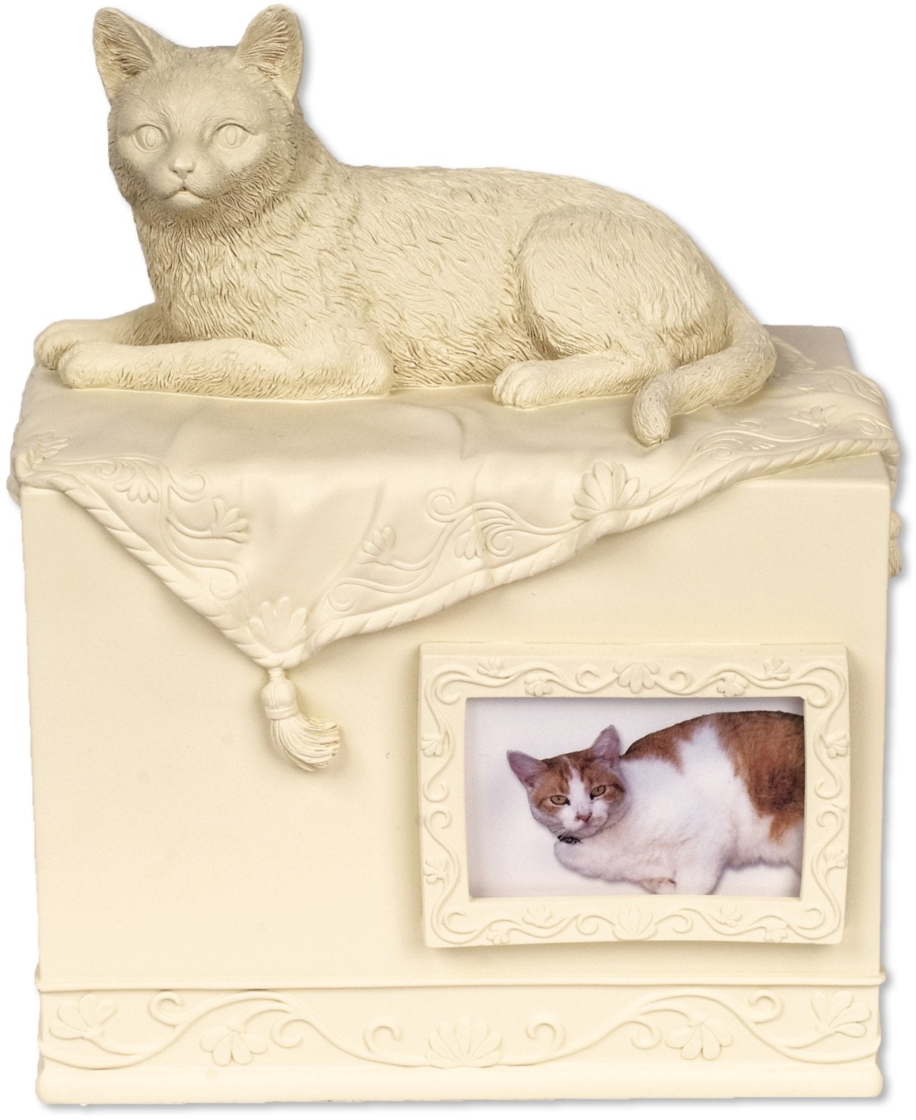 Comfy Hour 7.75 Porcelain Angel Star Pet Urn for Cat, Brown, Pet In Loving Memory Collection