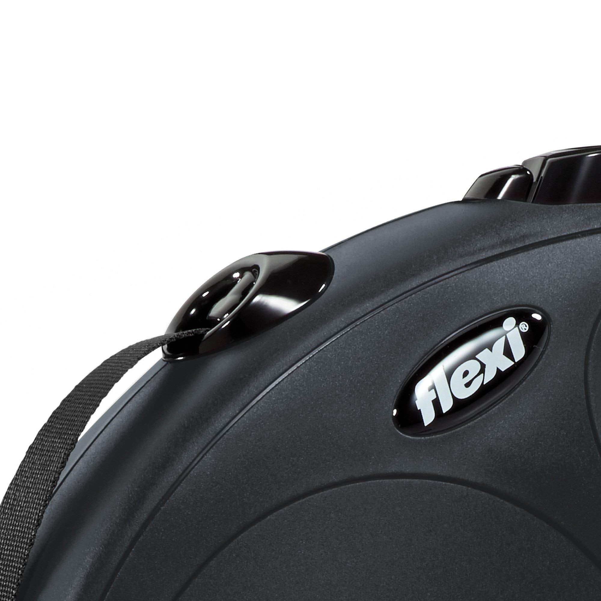 Flexi New Classic Retractable Dog Leash (Tape), 16 Ft, Large, Black