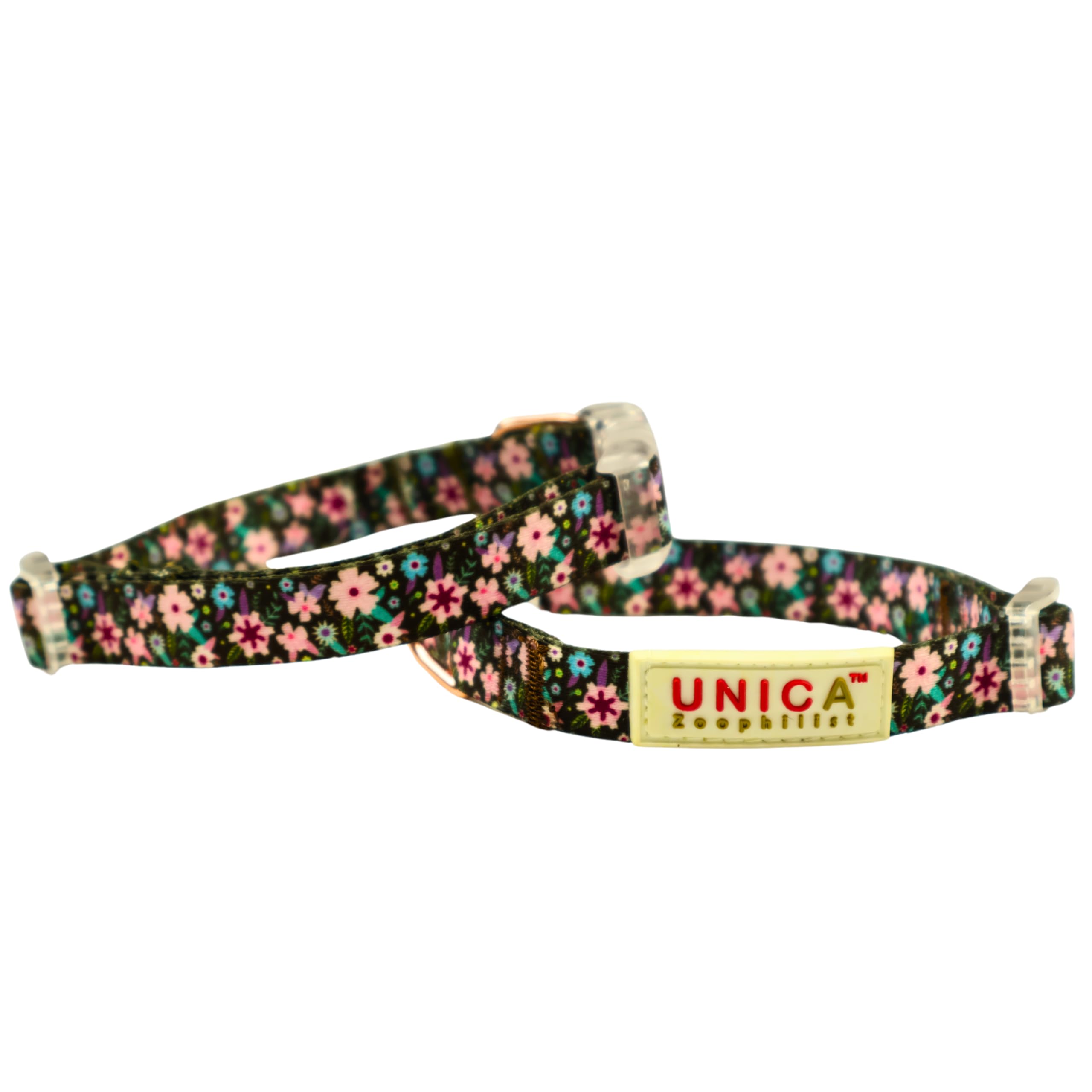 Unica Printed Dog Collar  Adjustable & Durable (Black, XSmall)