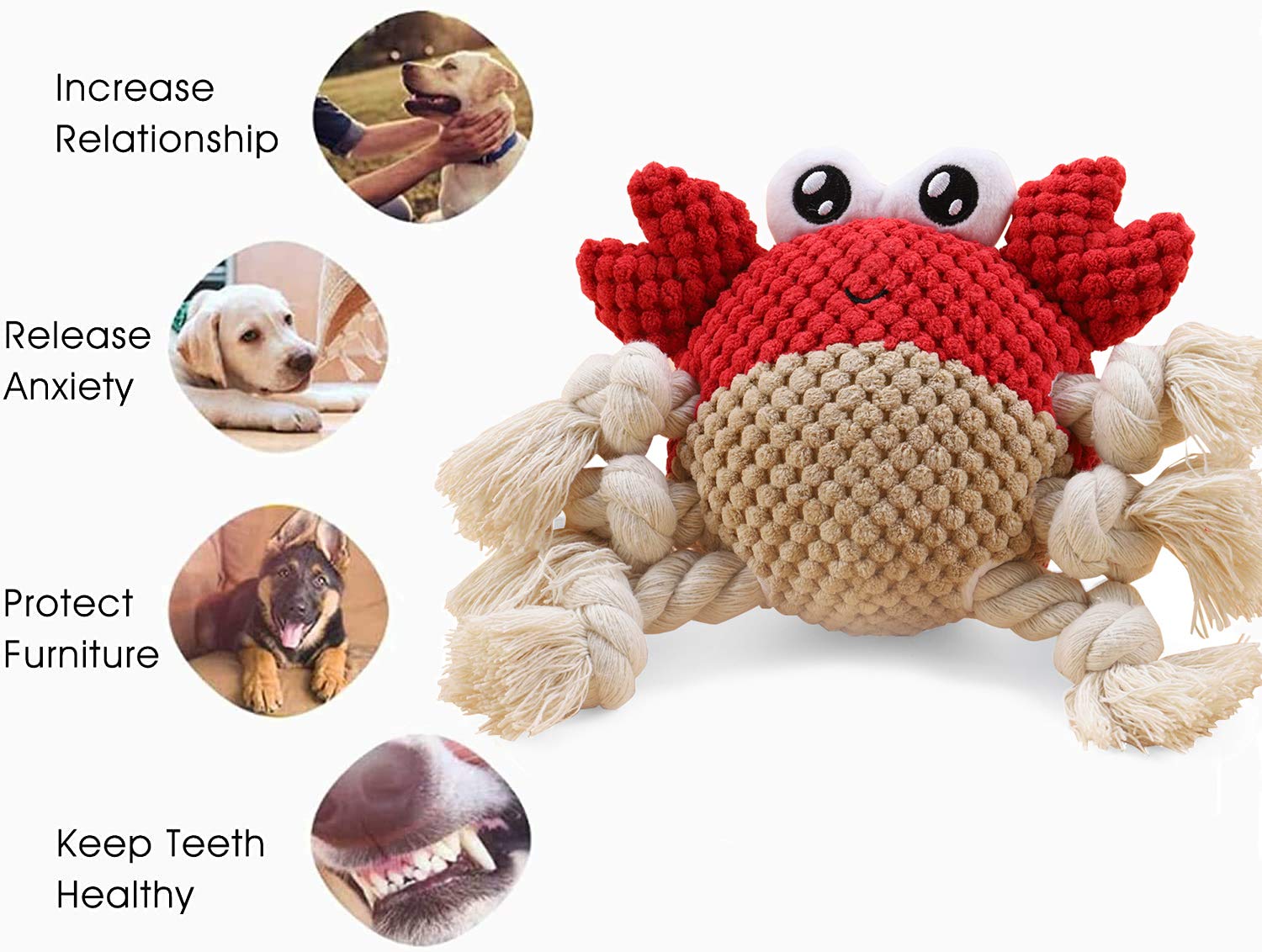 Blnboimrun Dog Toys Stuffed Dog Plush Toys Milu Deer Dog Squeaky Toys With Crinkle Paper Chew Toys For Large And Medium Dogs Puppy