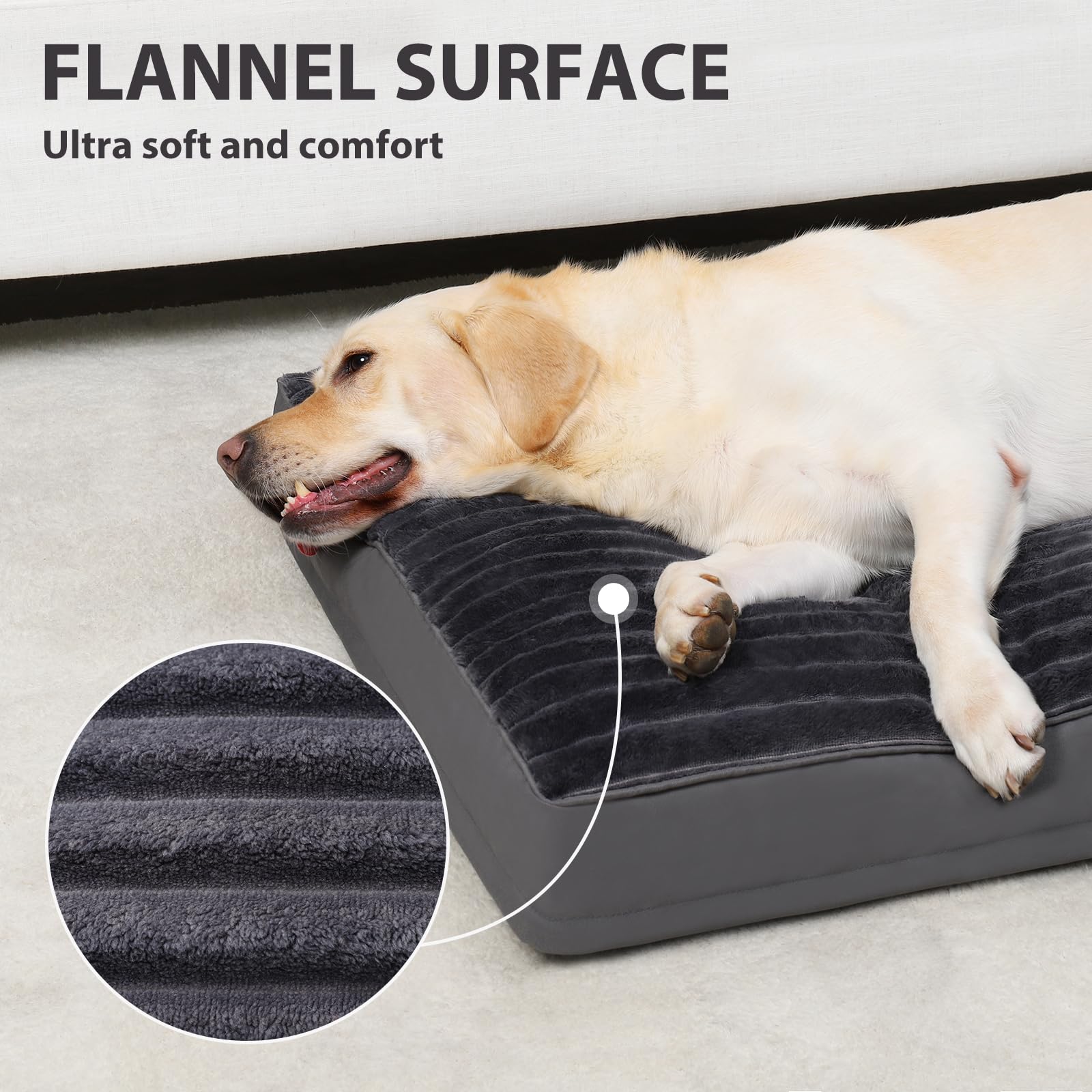Vonabem Jumbo Dog Bed Washable With Removable Cover Waterproof, Dog Crate Beds For Xxxl Xxl Xl Large Jumbo Dogs, Anti-Slip Pet B