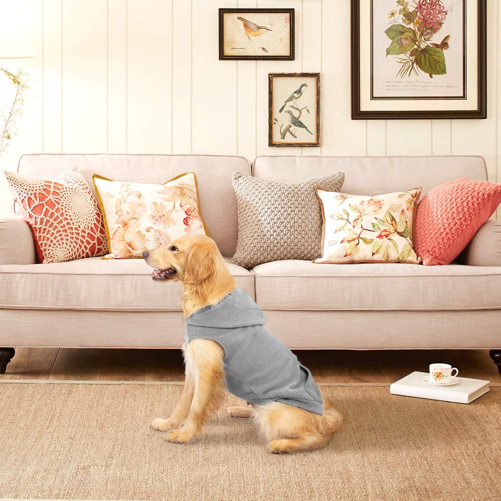 Expawlorer Pet Dog Clothes With Pocket, Polar Fleece Dog Hoodie Fall Cold Winter Sleeveless Sweater With Hat Warm Cozy Sweatshirt For Small To Large Dogs Boy And Girl (Grey, Xl)