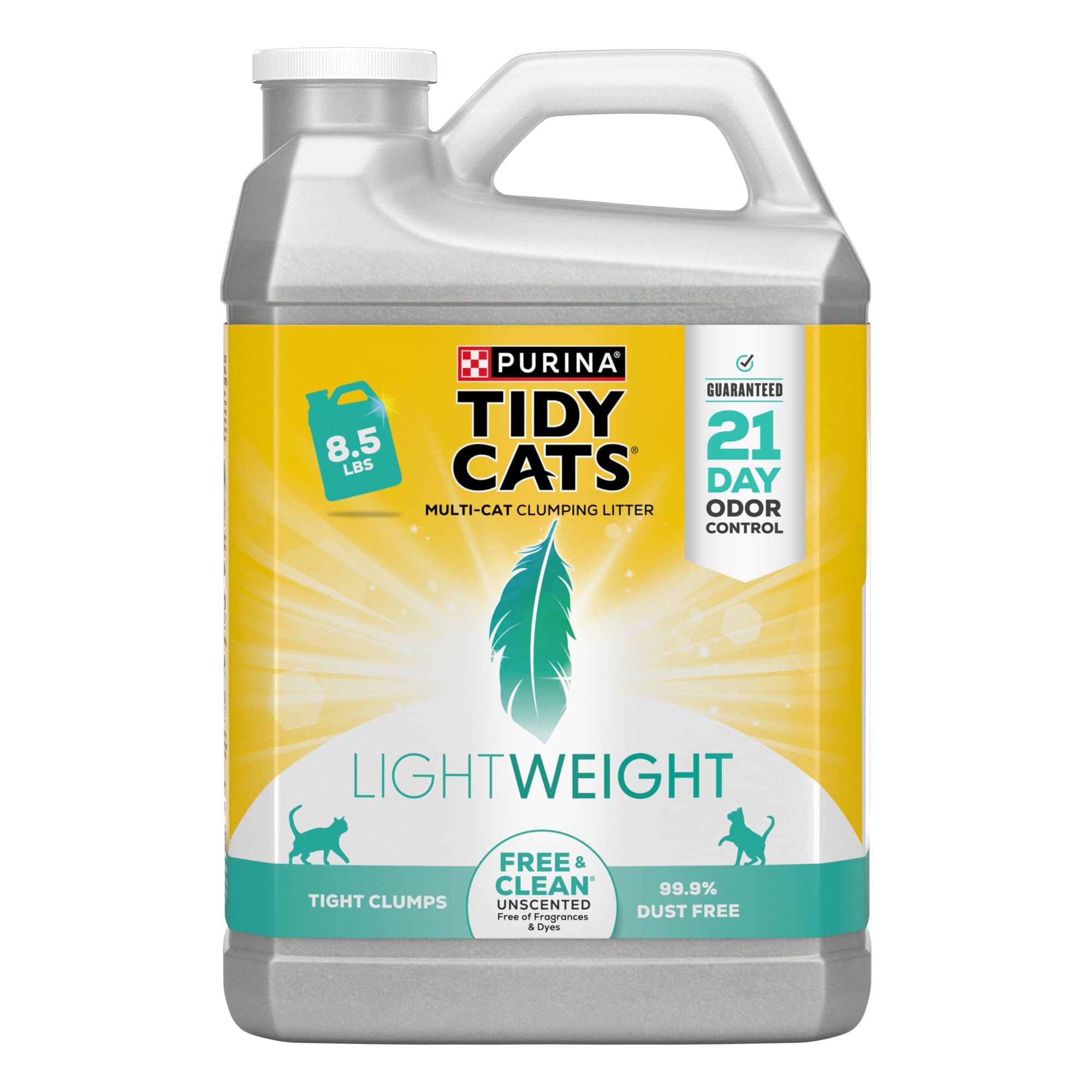 Tidy Cats Purina Lightweight Free & Clean With Ammonia Blocker Clumping Cat Litter - 8.5 Lb. Jugs