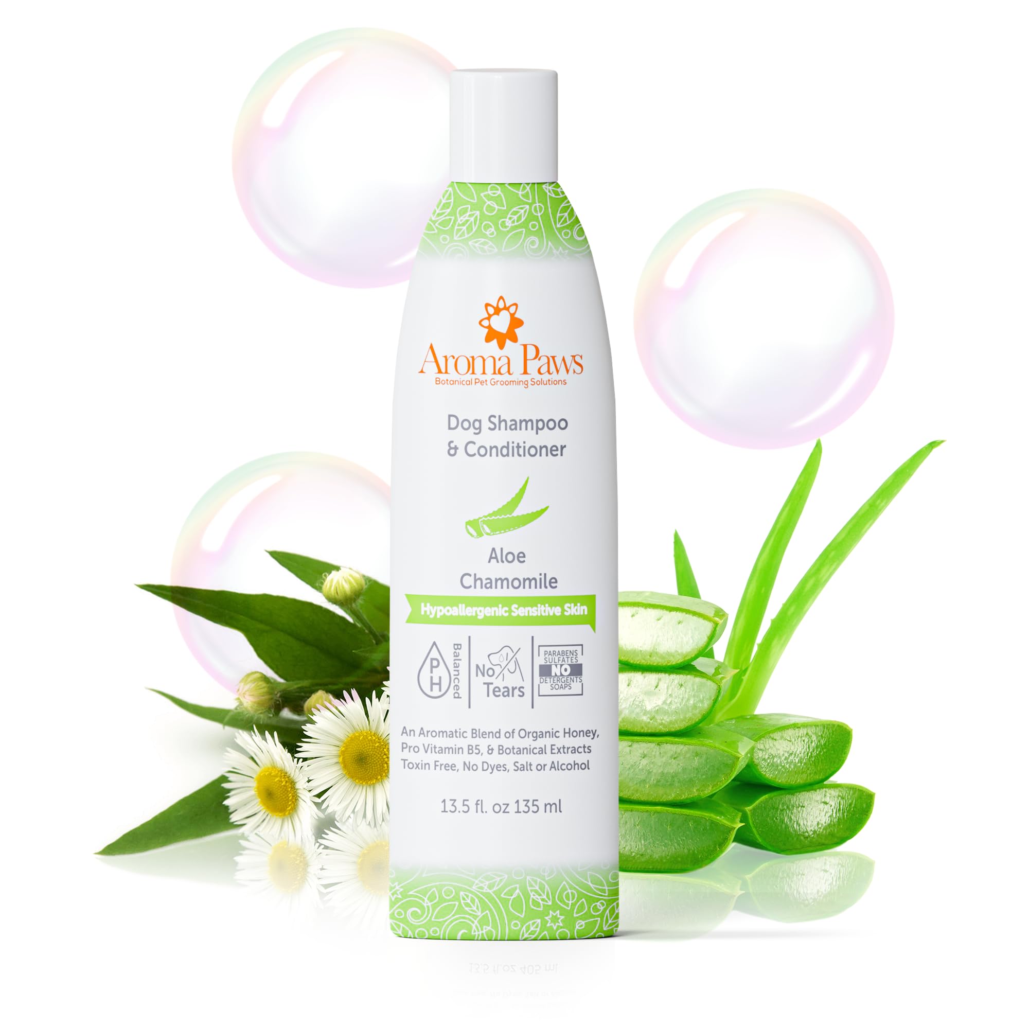 Aroma Paws Dog Shampoo And Conditioner - Tearless Dog Shampoo For Cleansing, Grooming, And Conditioning Sensitive Skin - Moistur