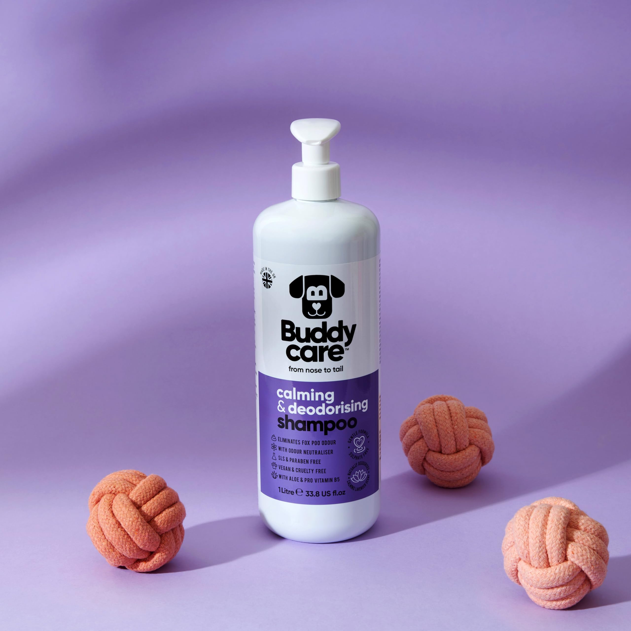 Buddycare Calming & Deodorising Dog Shampoo with Aloe Vera, Lavender Scent, 33.8oz, Model B66532
