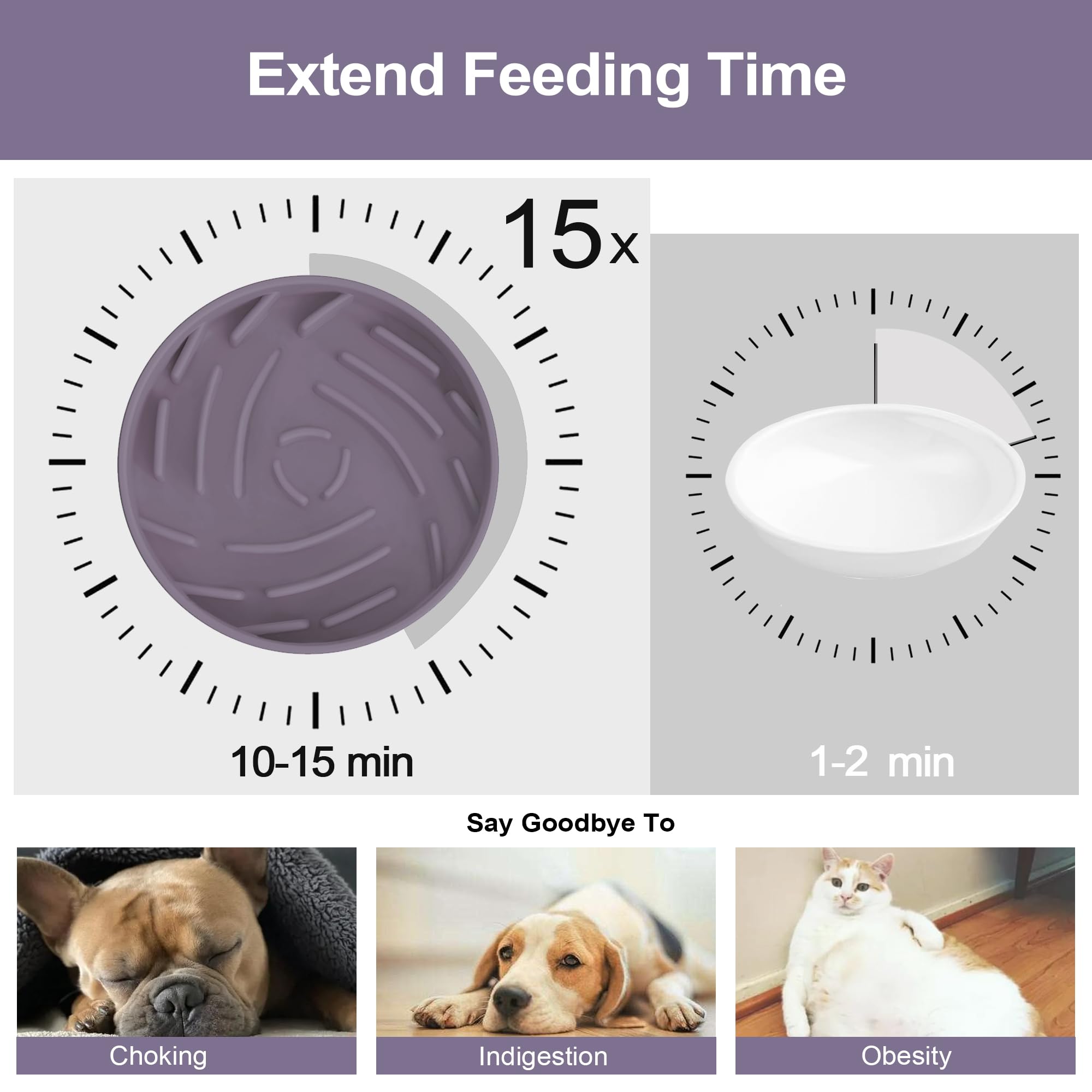 Bikabpet Silicone Slow Feeder Bowls for Dogs and Cats - Wet Food, Suction Cups, Interactive, Reduces Boredom, Anxiety, Anti-Chok