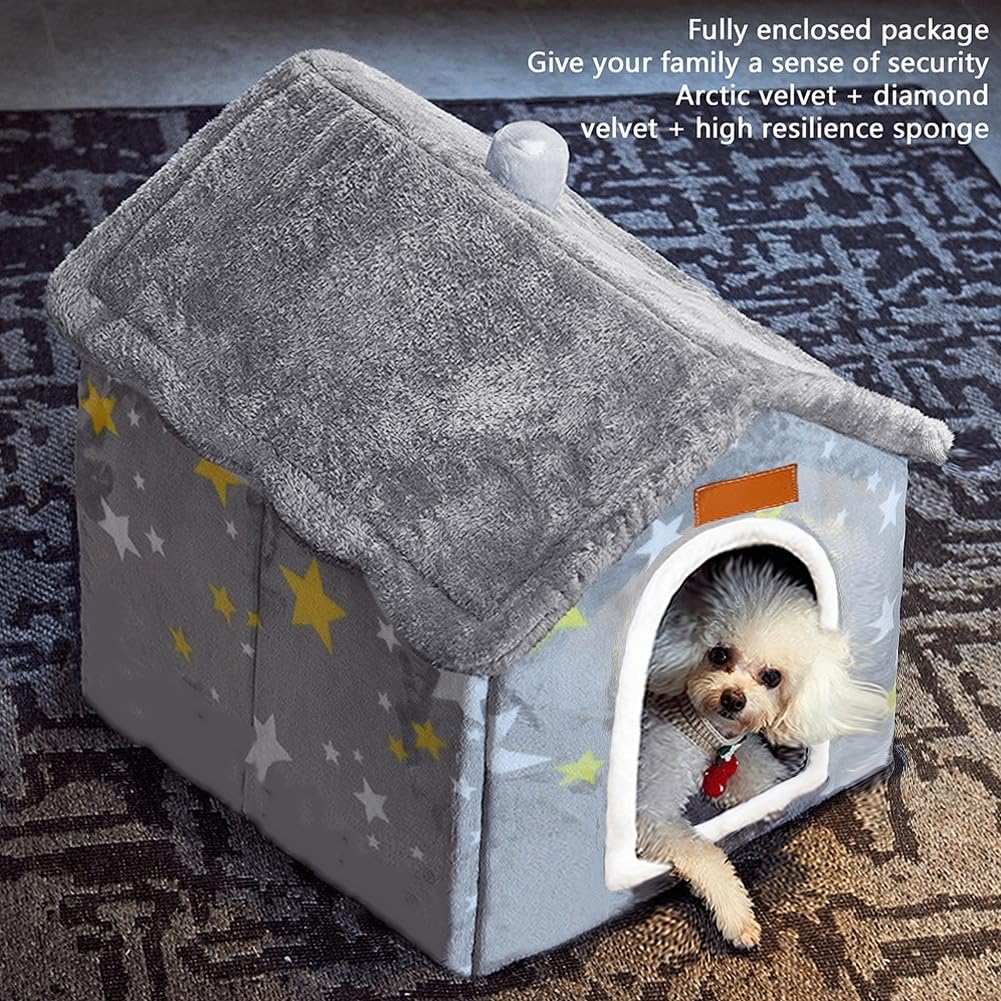 Bxebui Dog House Indoor Memory Sponge, Foldable Dog House Kennel Bed Mat With Cushion For Small Medium Large Dogs Cats, Winter Warm Cat Nest Puppy Cave Sofa Pet Products (Medium)